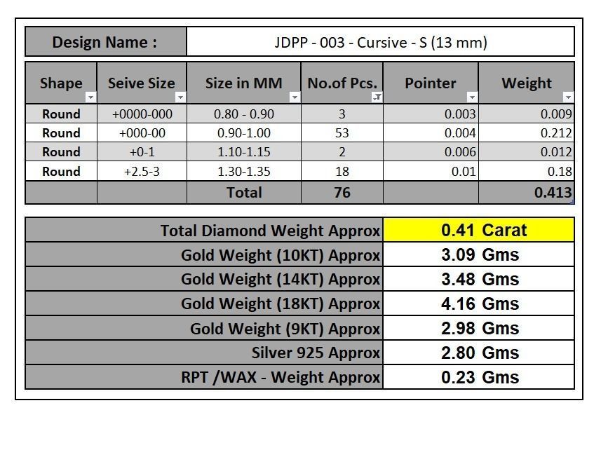 Custom Initial S Letter Diamond Pendant A to Z Alphabet Necklace 3D print model_19