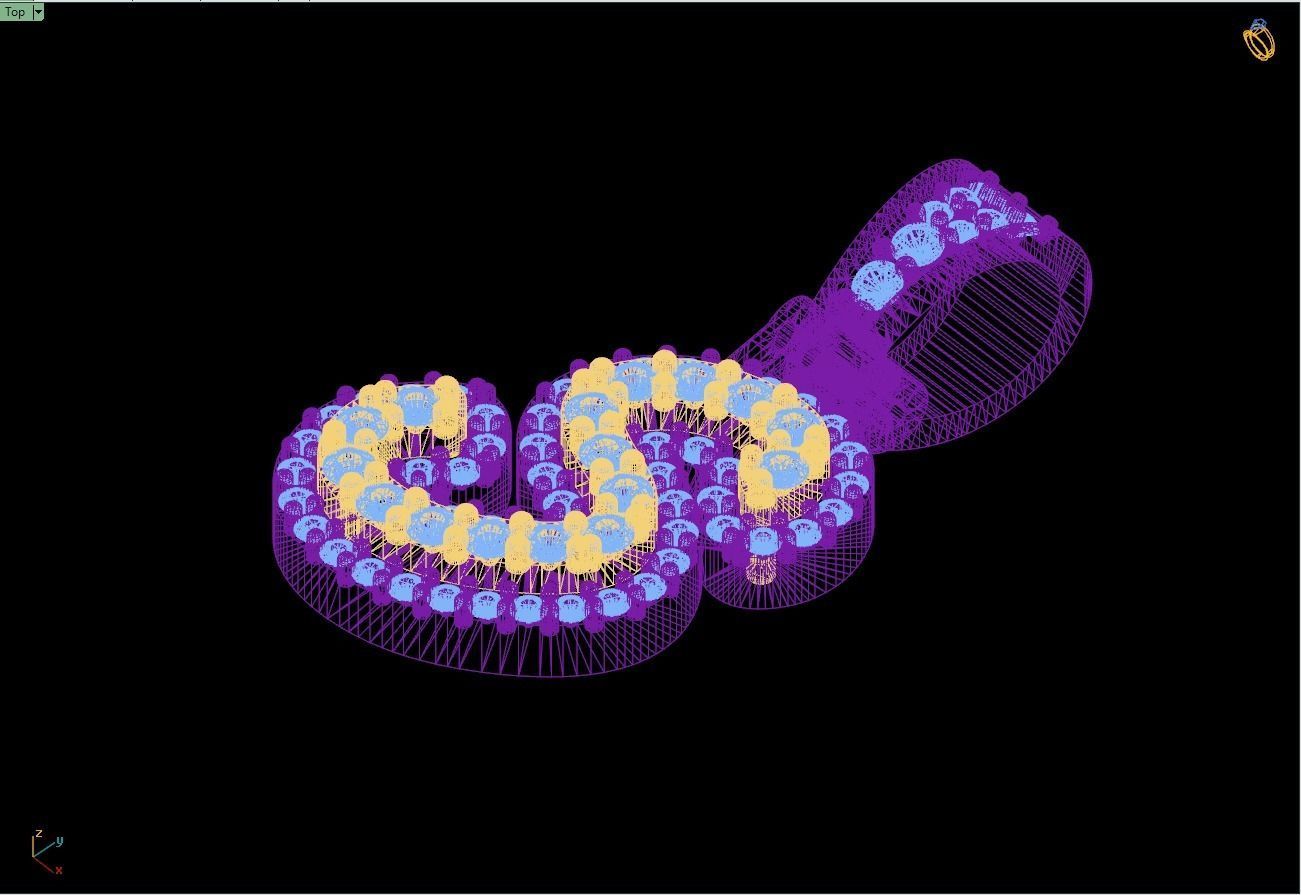 Custom Initial S Letter Diamond Pendant A to Z Alphabet Necklace 3D print model_14