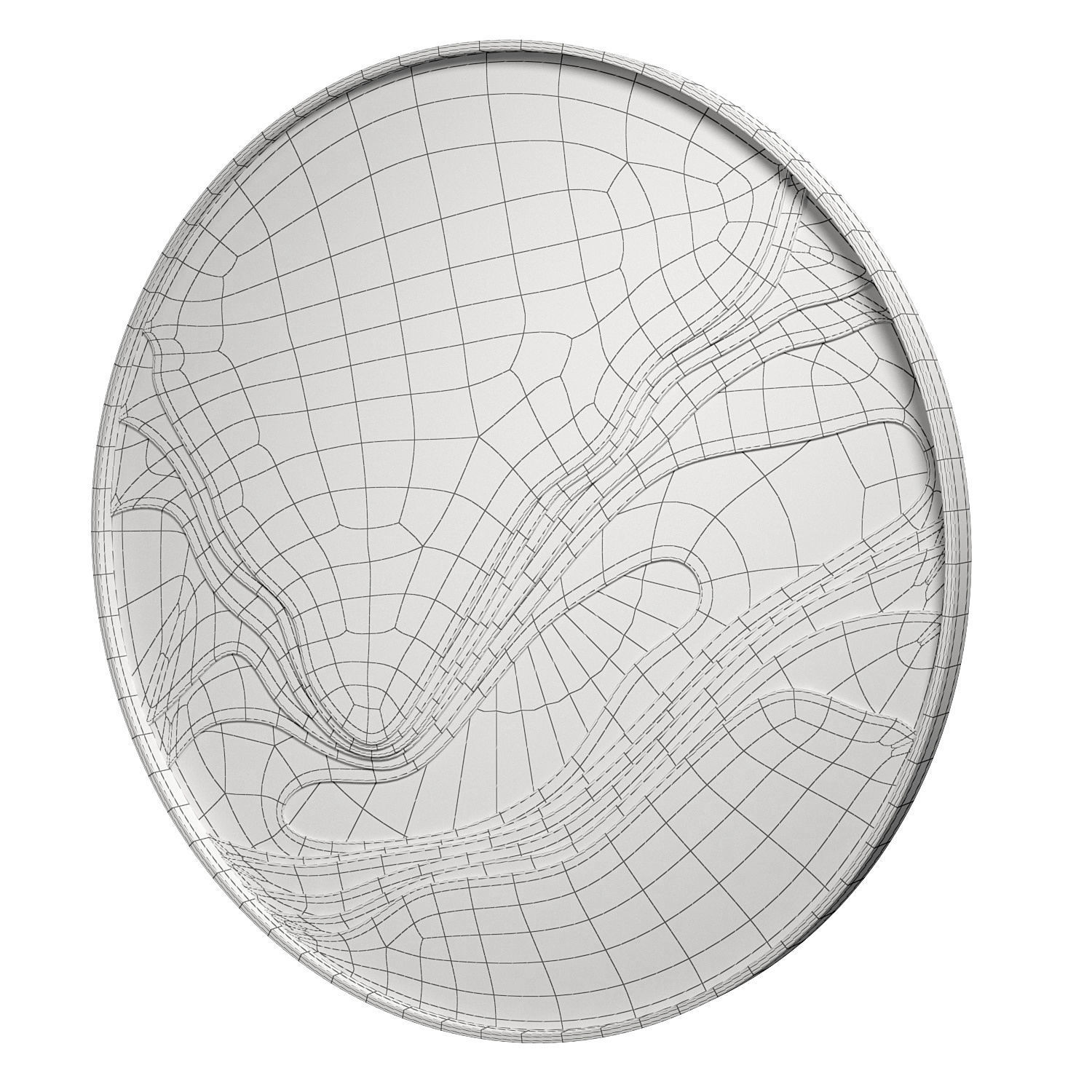 MKMKL Round Three-Dimensional Carved Wall Decoration Painting 3D model_4