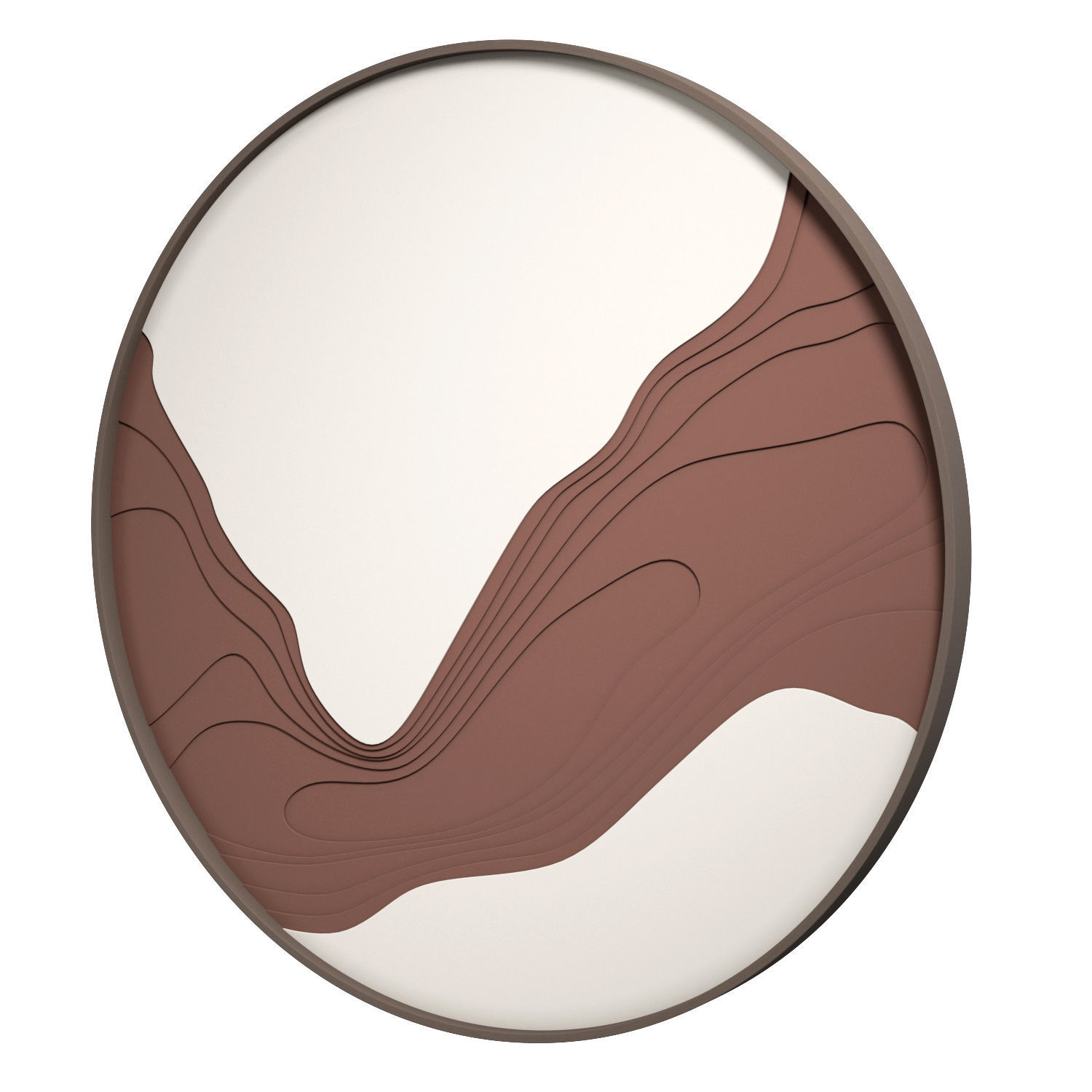 MKMKL Round Three-Dimensional Carved Wall Decoration Painting 3D model_1