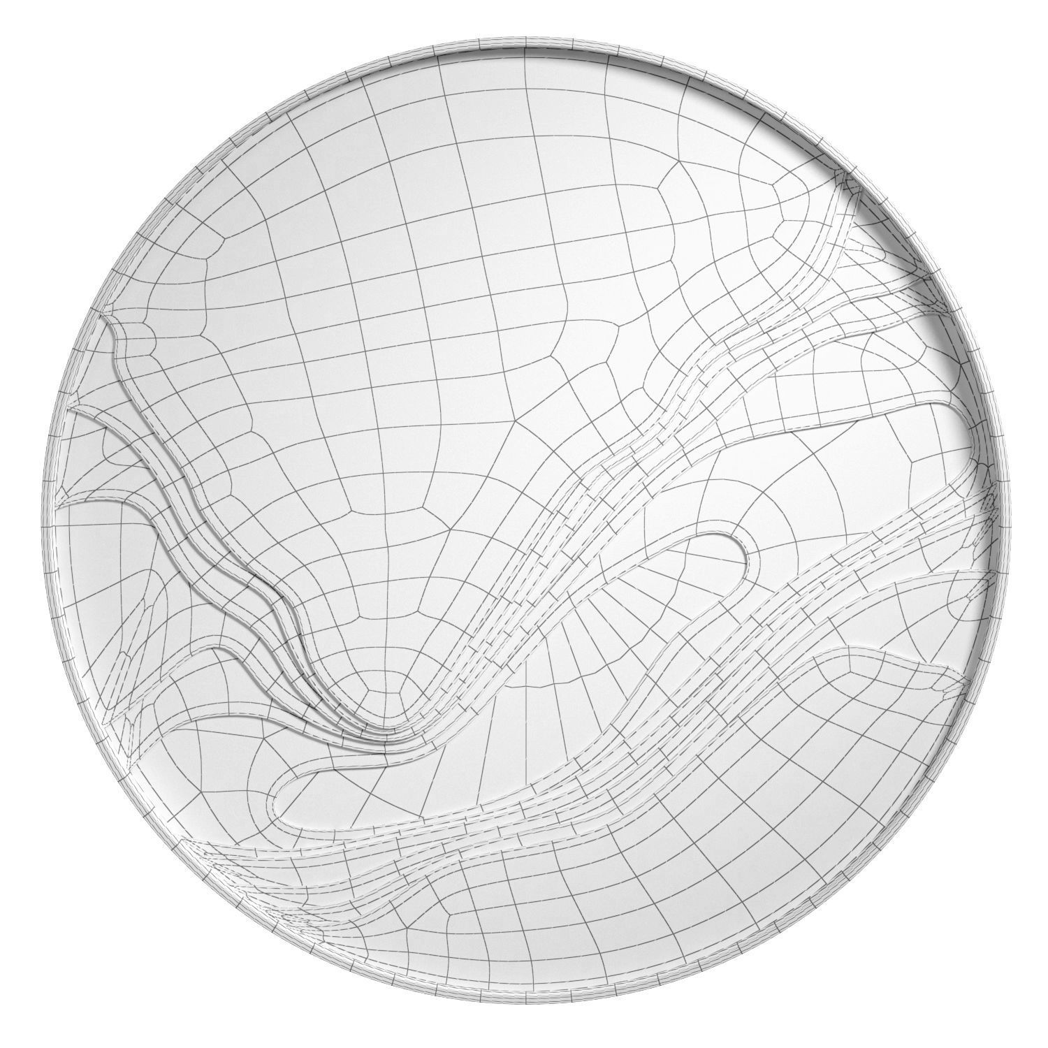 MKMKL Round Three-Dimensional Carved Wall Decoration Painting 3D model_3