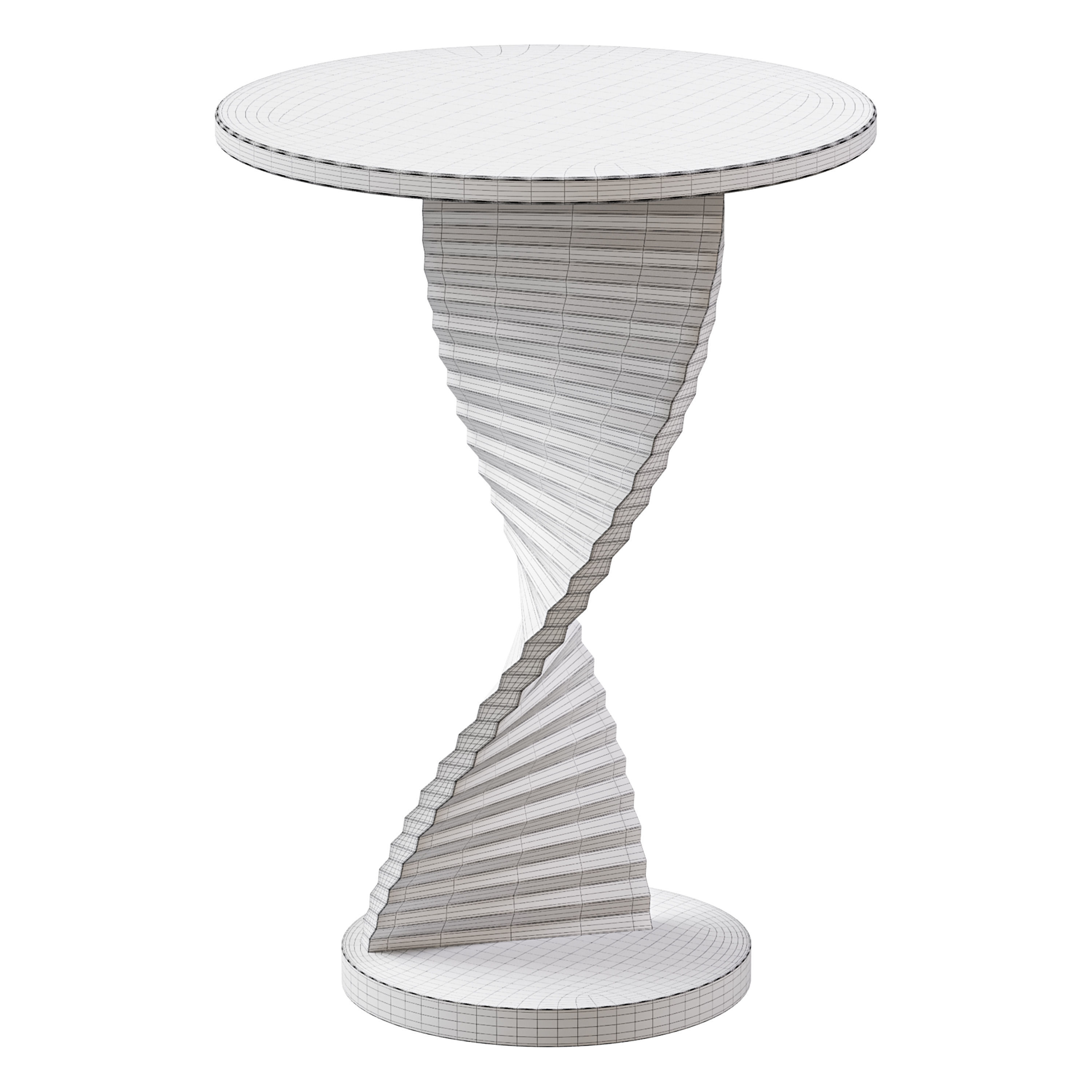 Simple Swirl Side Table 3D model_16