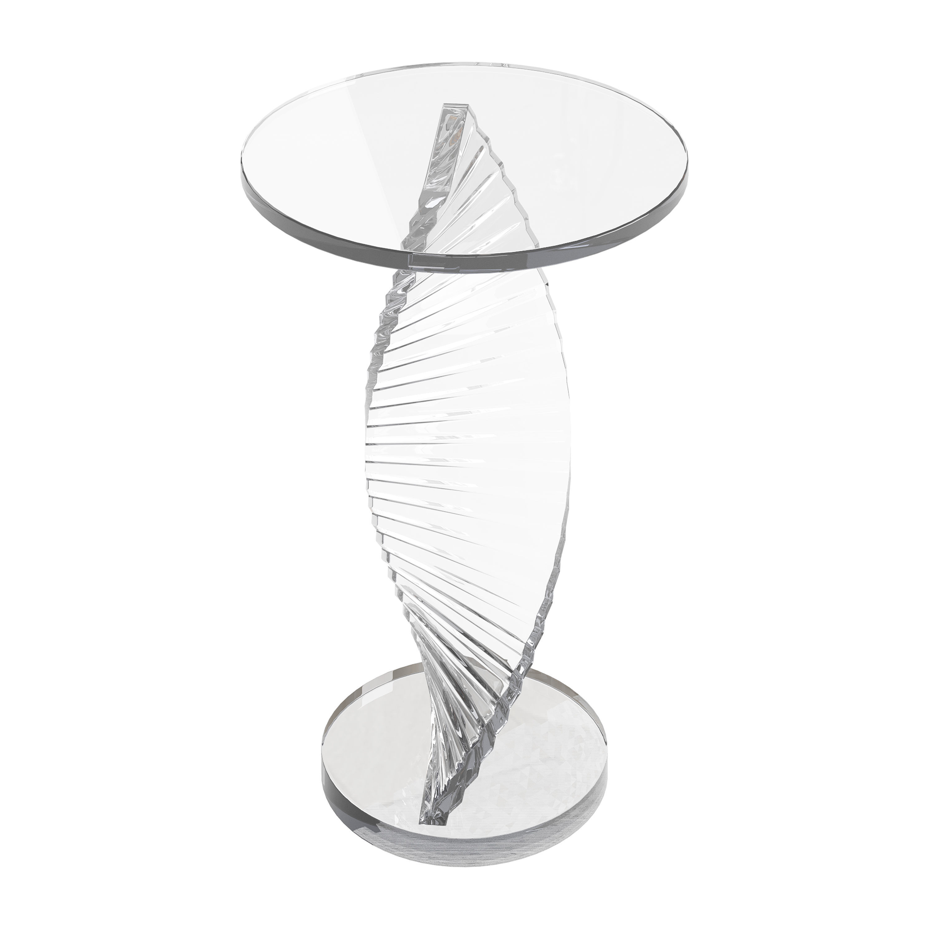 Simple Swirl Side Table 3D model_4