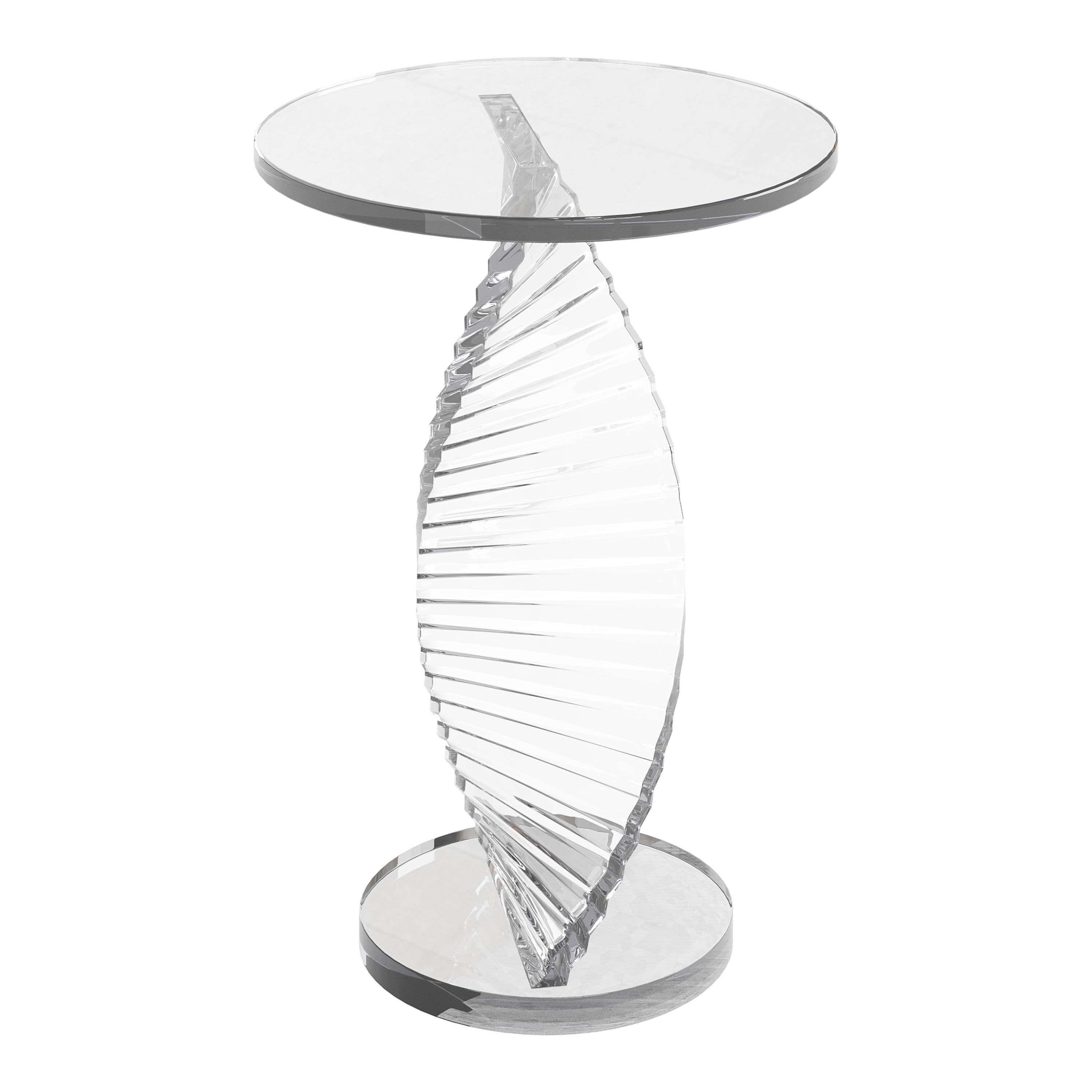 Simple Swirl Side Table 3D model_11