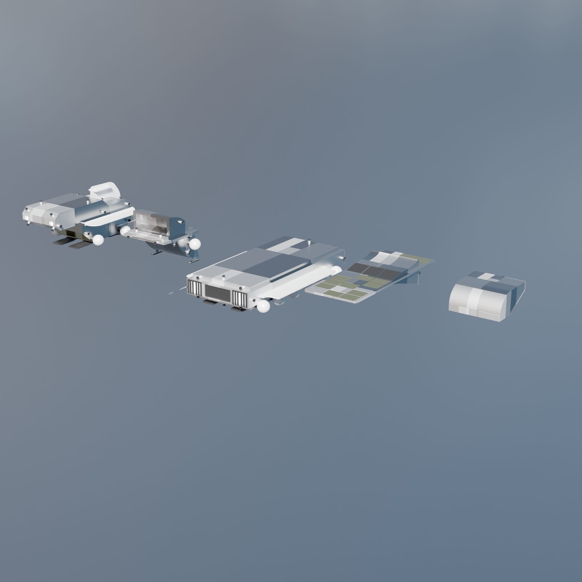 Drone Pack Low-poly 3D model_1