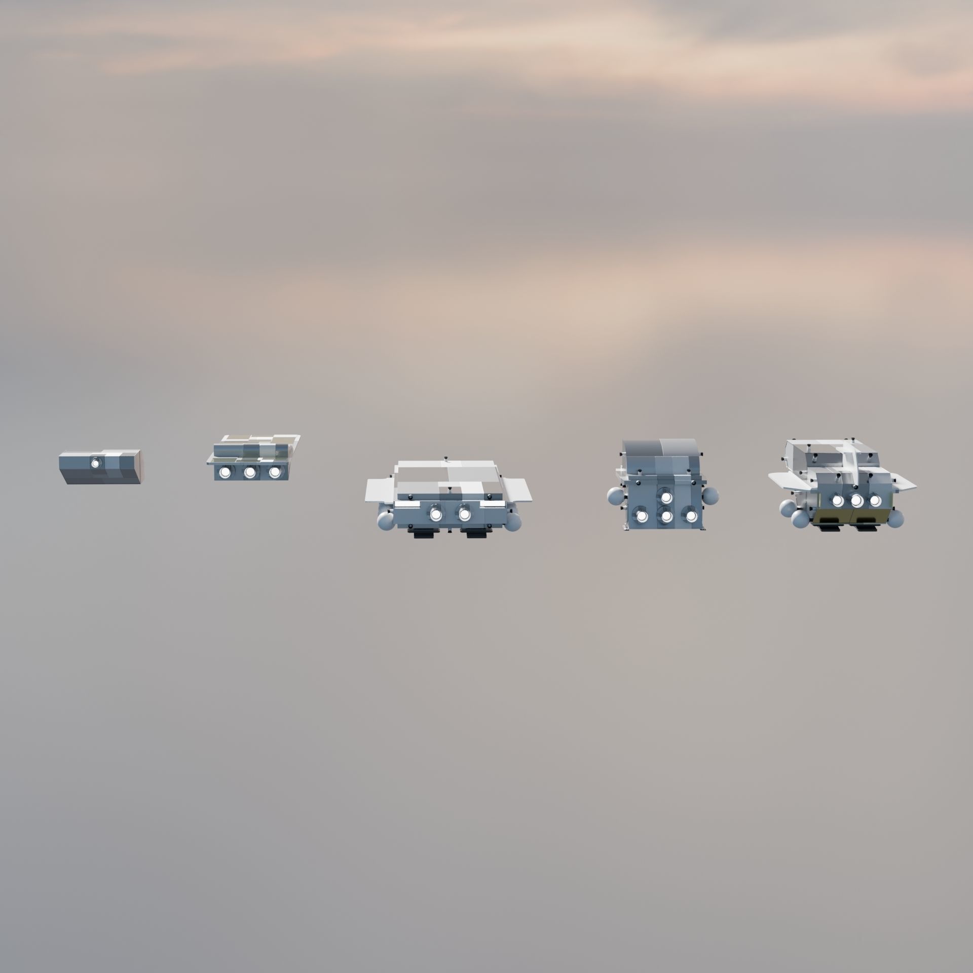 Drone Pack Low-poly 3D model_2