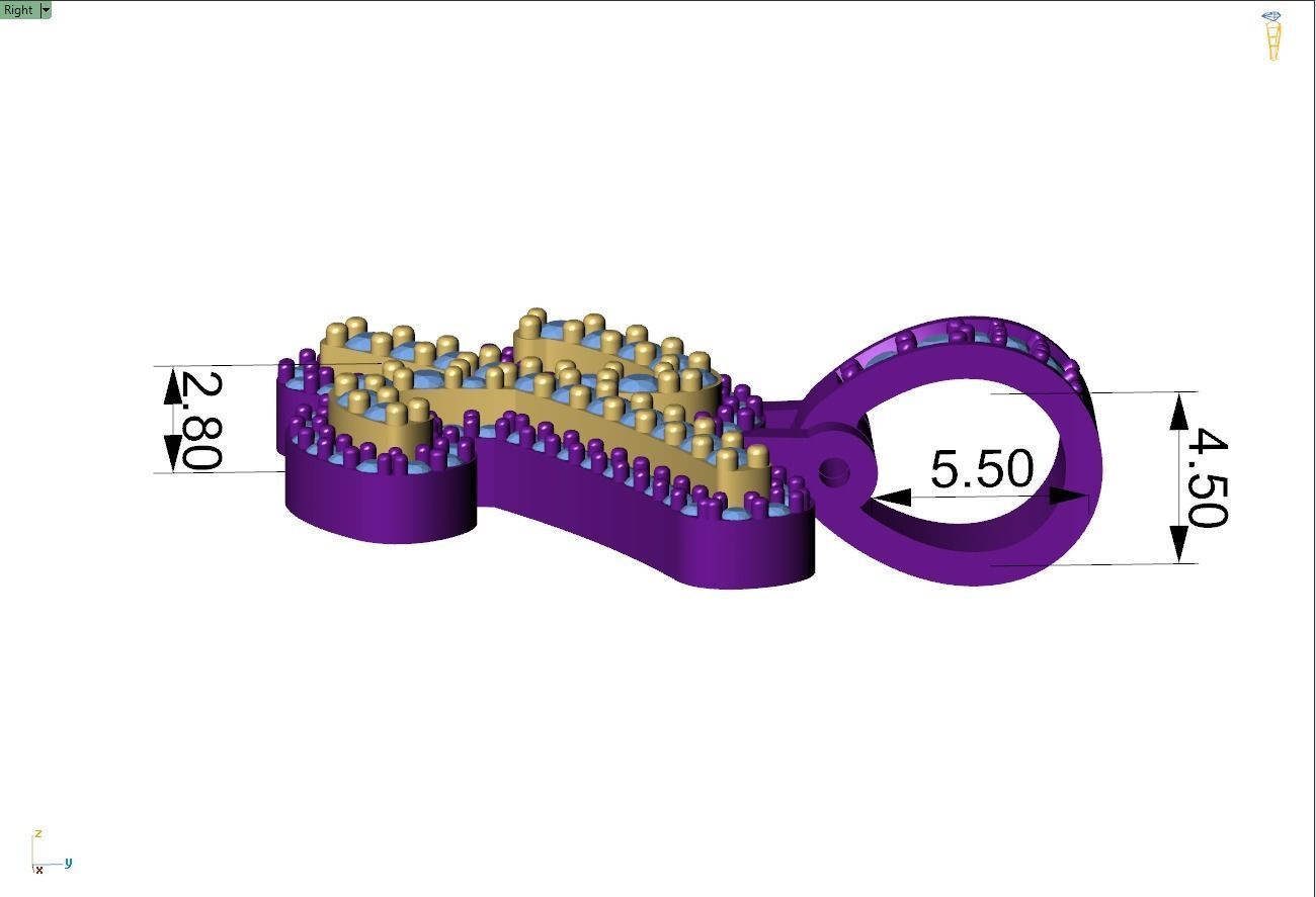 Custom Initial X Letter Diamond Pendant A to Z Alphabet Necklace 3D print model_7