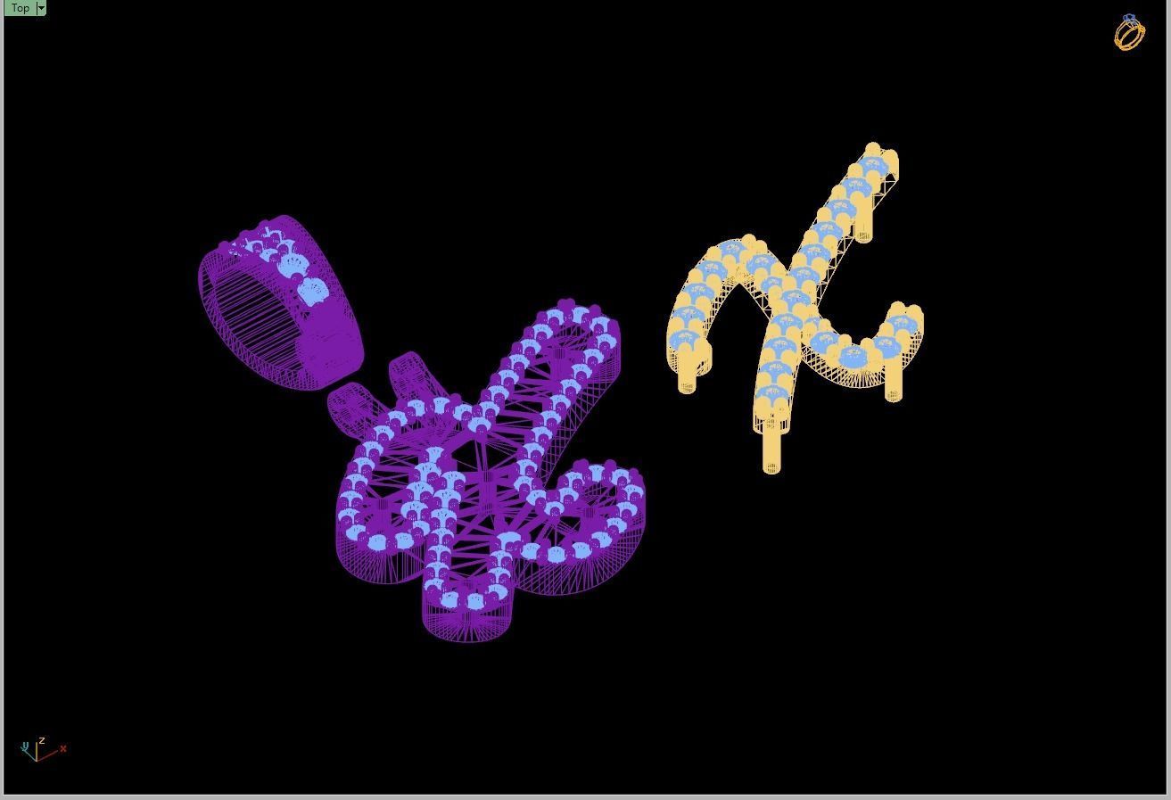 Custom Initial X Letter Diamond Pendant A to Z Alphabet Necklace 3D print model_14