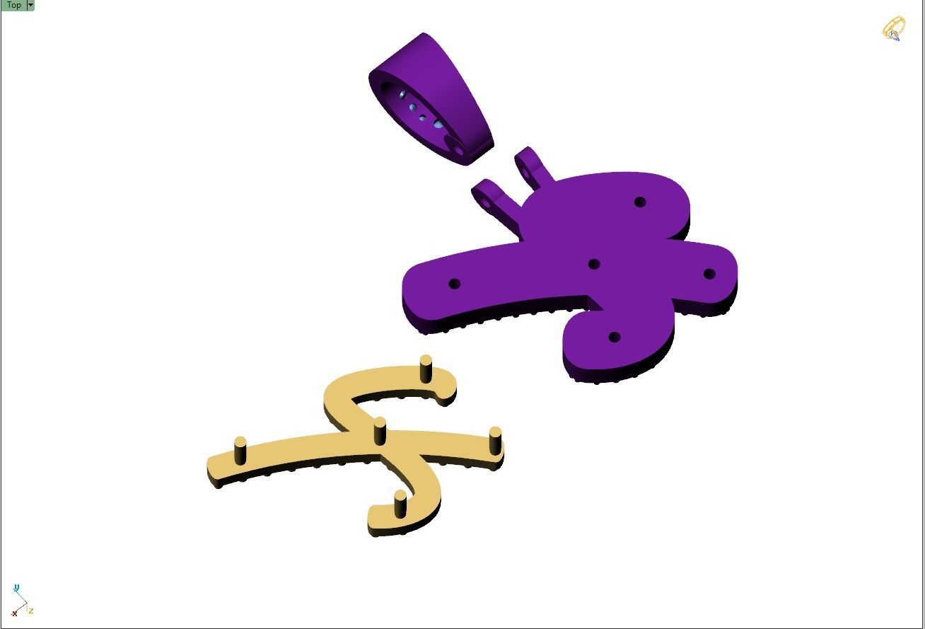 Custom Initial X Letter Diamond Pendant A to Z Alphabet Necklace 3D print model_11