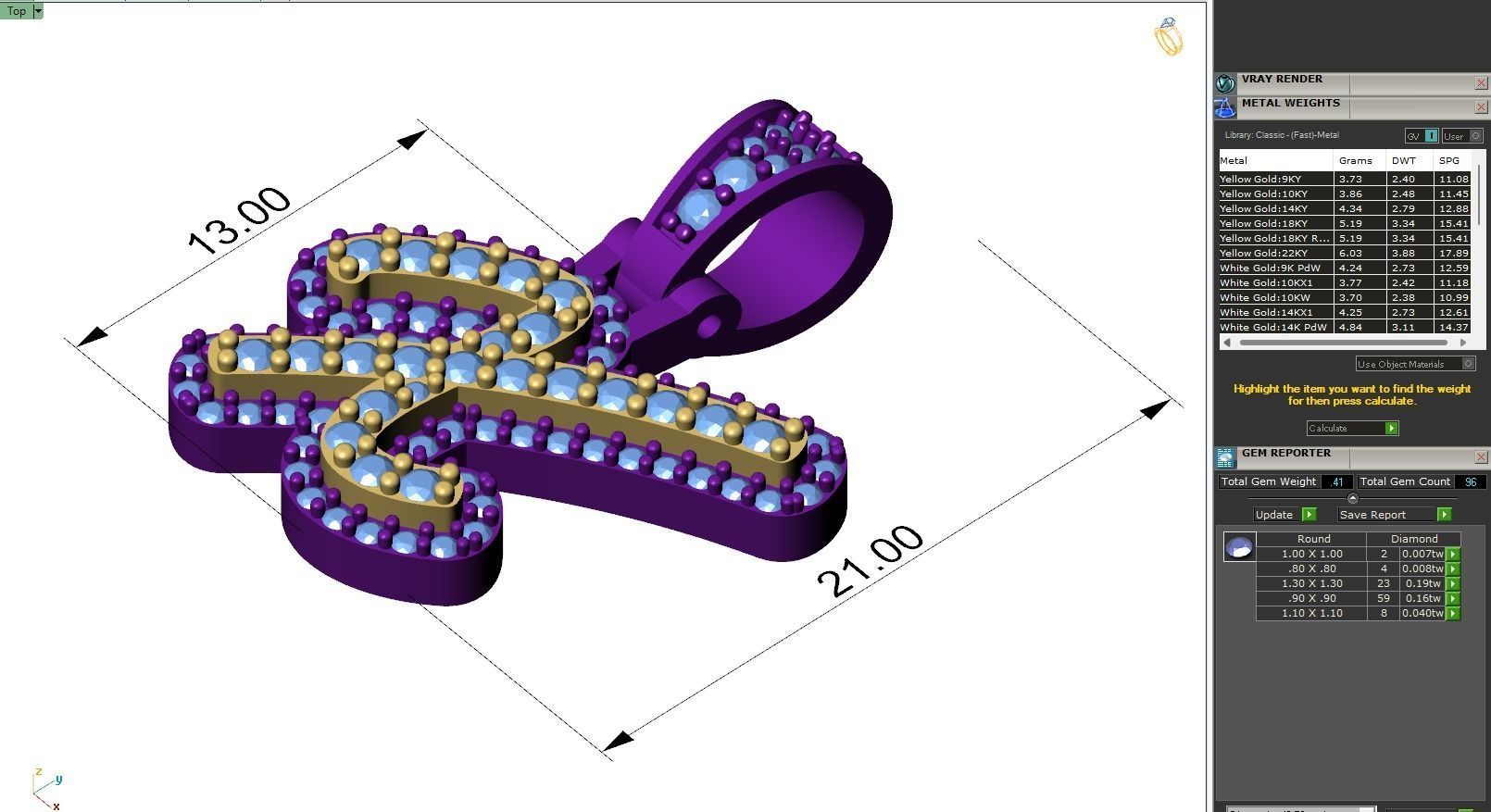 Custom Initial X Letter Diamond Pendant A to Z Alphabet Necklace 3D print model_6