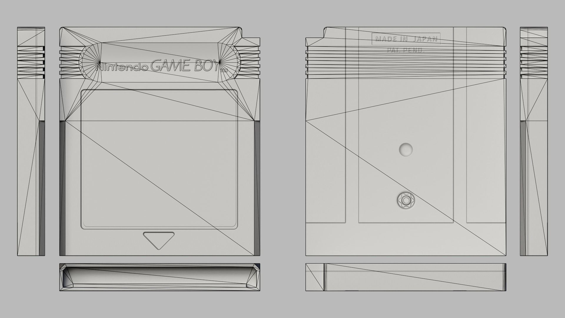 Nintendo Gameboy Cartridges Low-poly 3D model_12