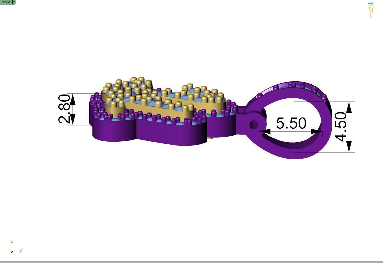 Custom Initial Y Letter Diamond Pendant A to Z Alphabet Necklace 3D print model_7