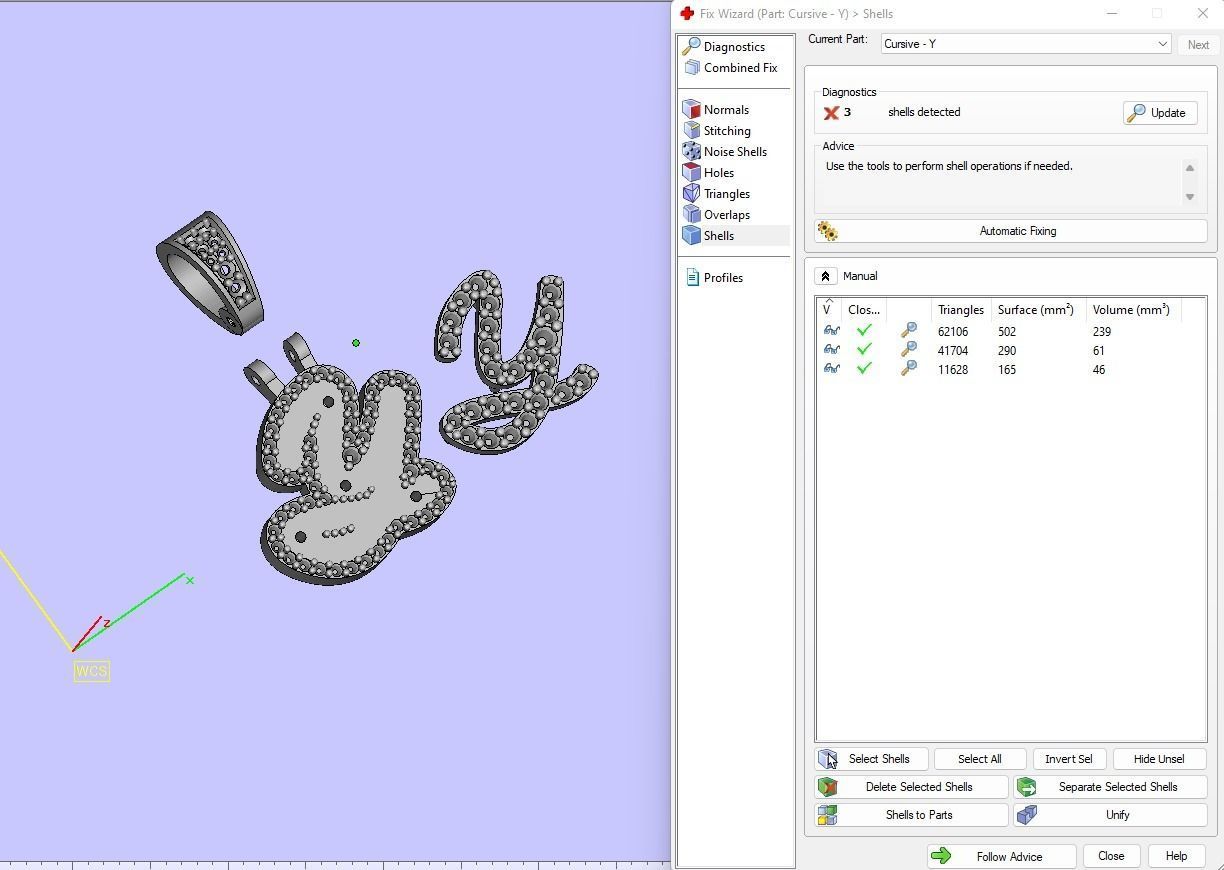 Custom Initial Y Letter Diamond Pendant A to Z Alphabet Necklace 3D print model_17