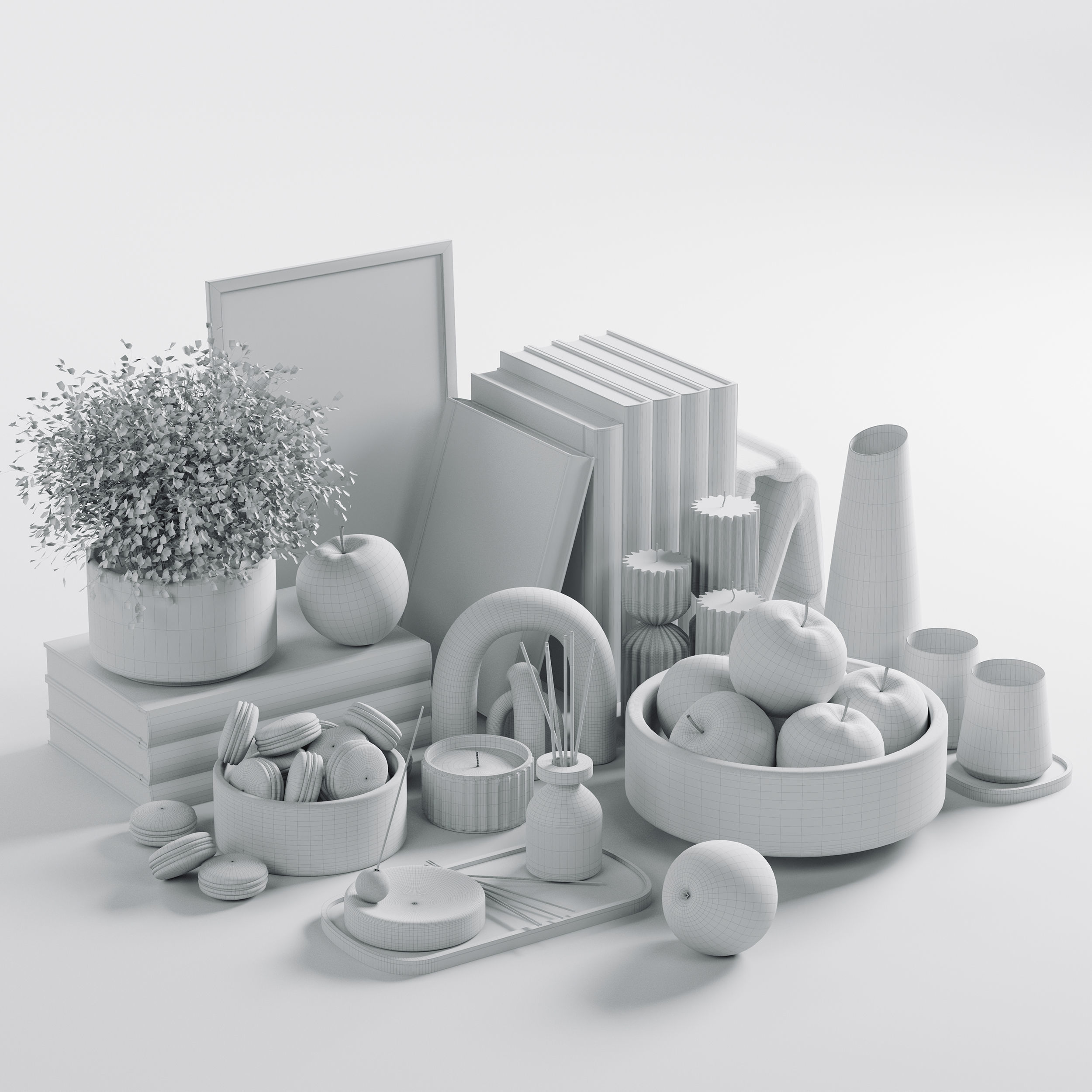 Decorative Set 04 3D model_6