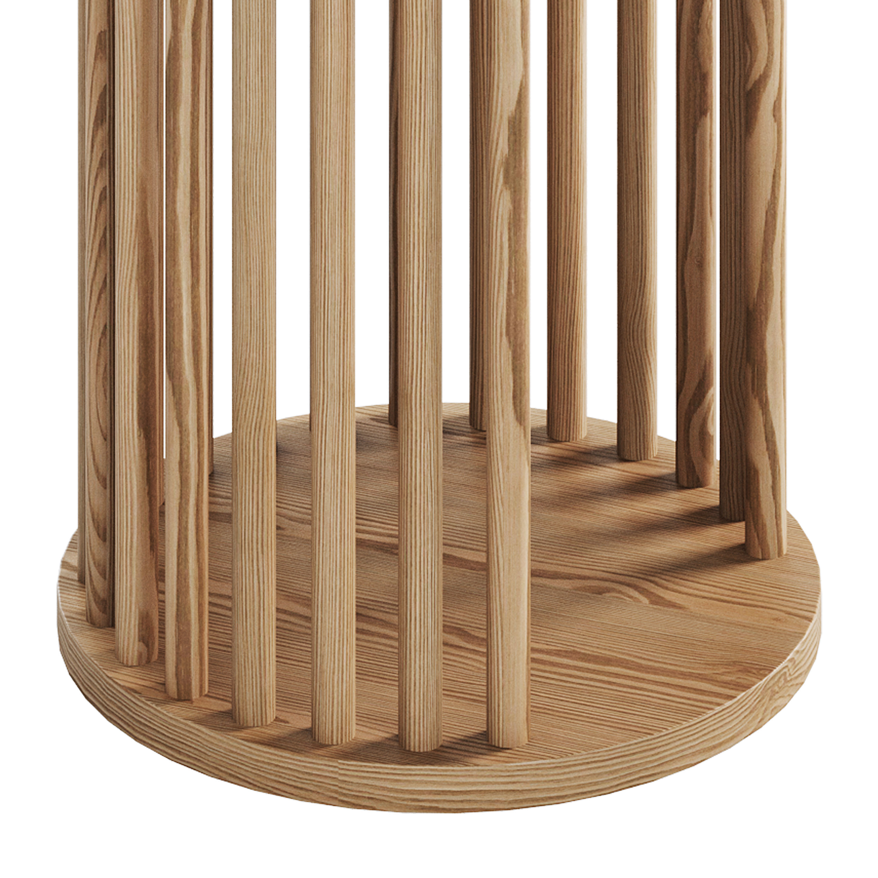 Solid Wood Side Table 3D model_5