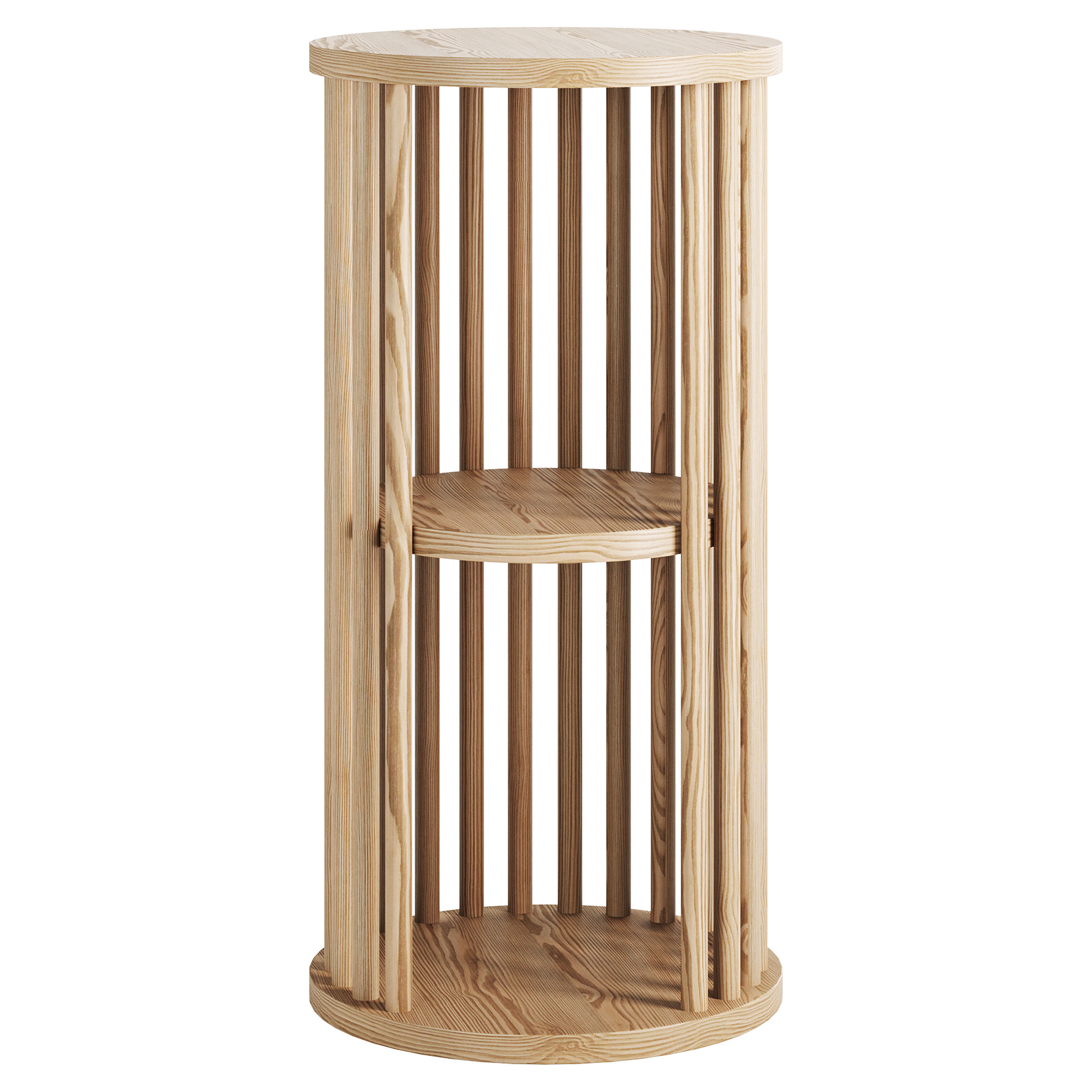 Solid Wood Side Table 3D model_6
