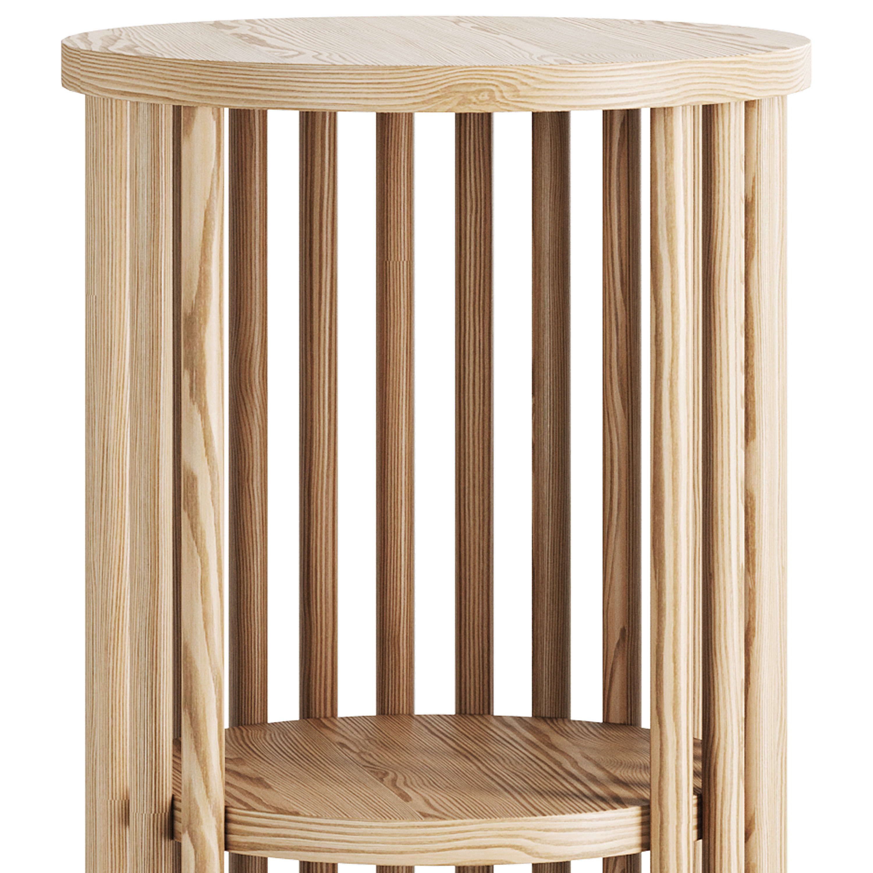 Solid Wood Side Table 3D model_9
