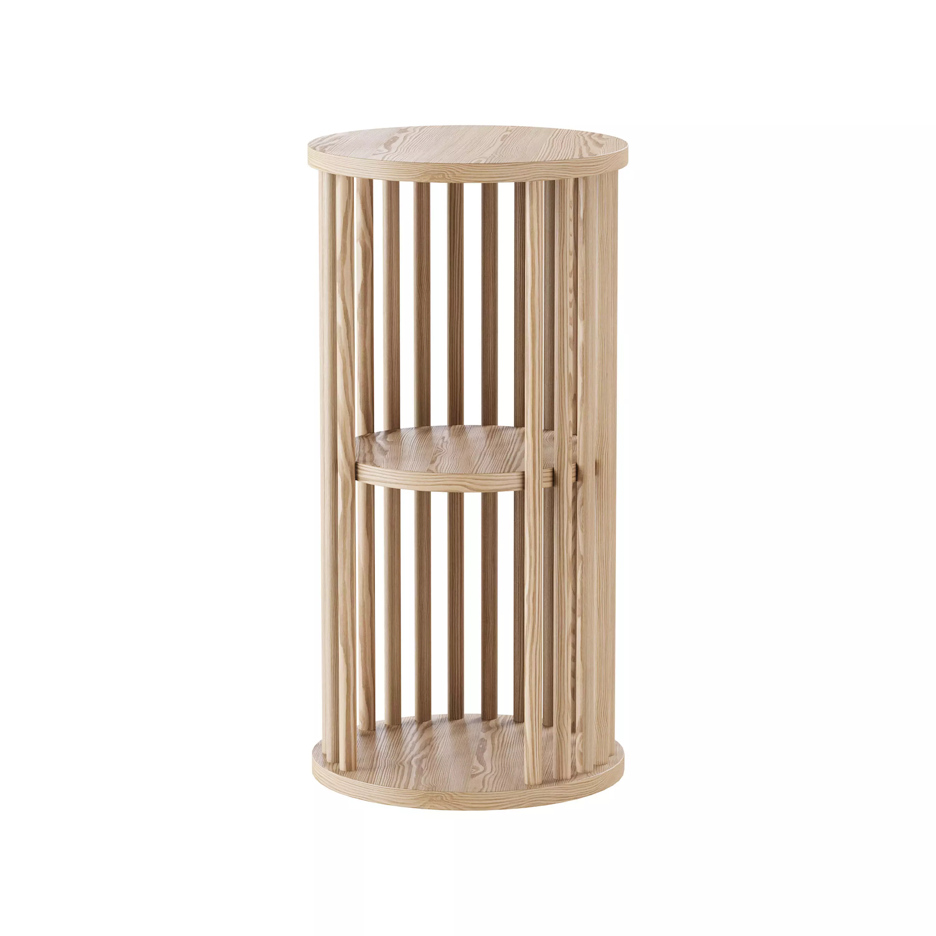Solid Wood Side Table 3D model_0