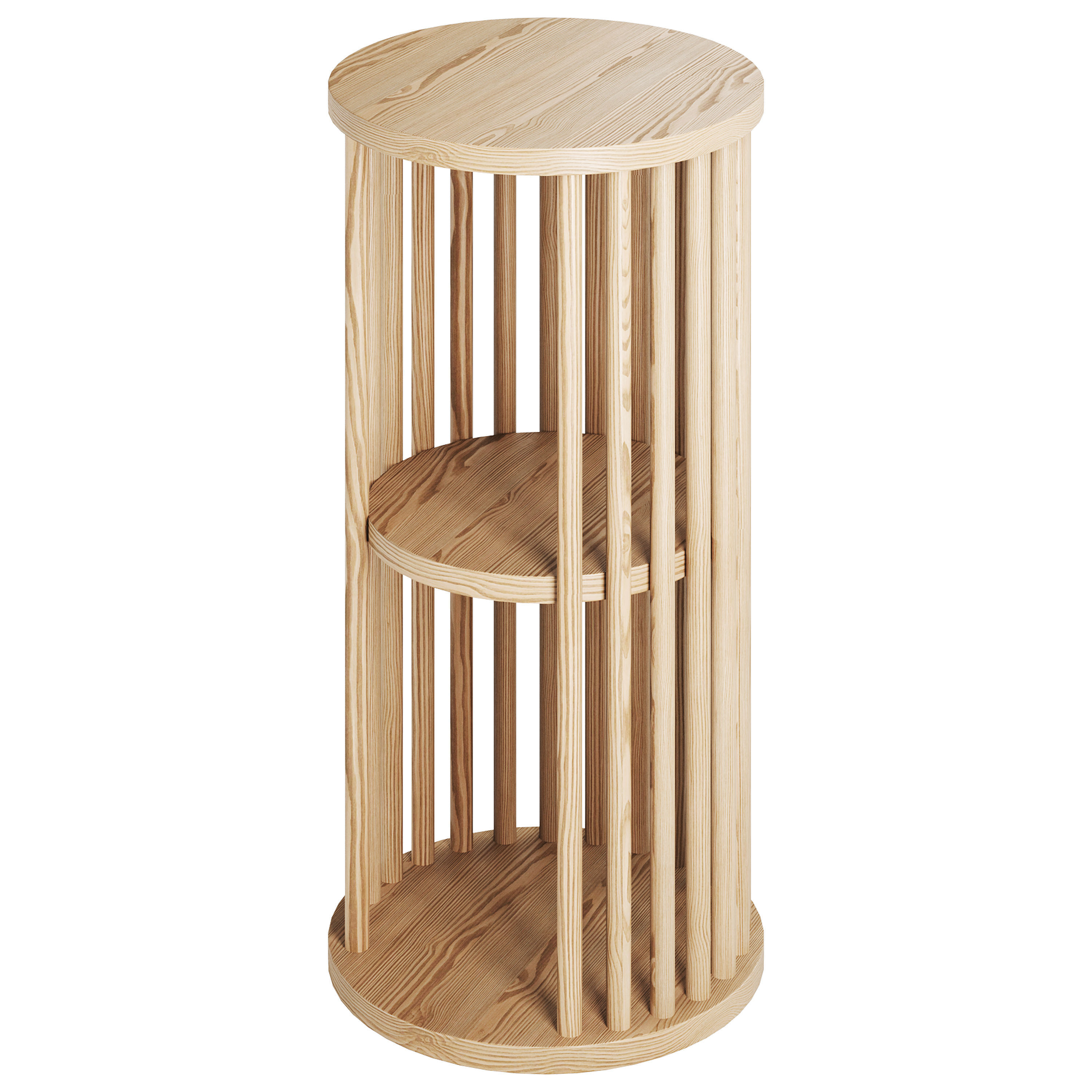Solid Wood Side Table 3D model_7