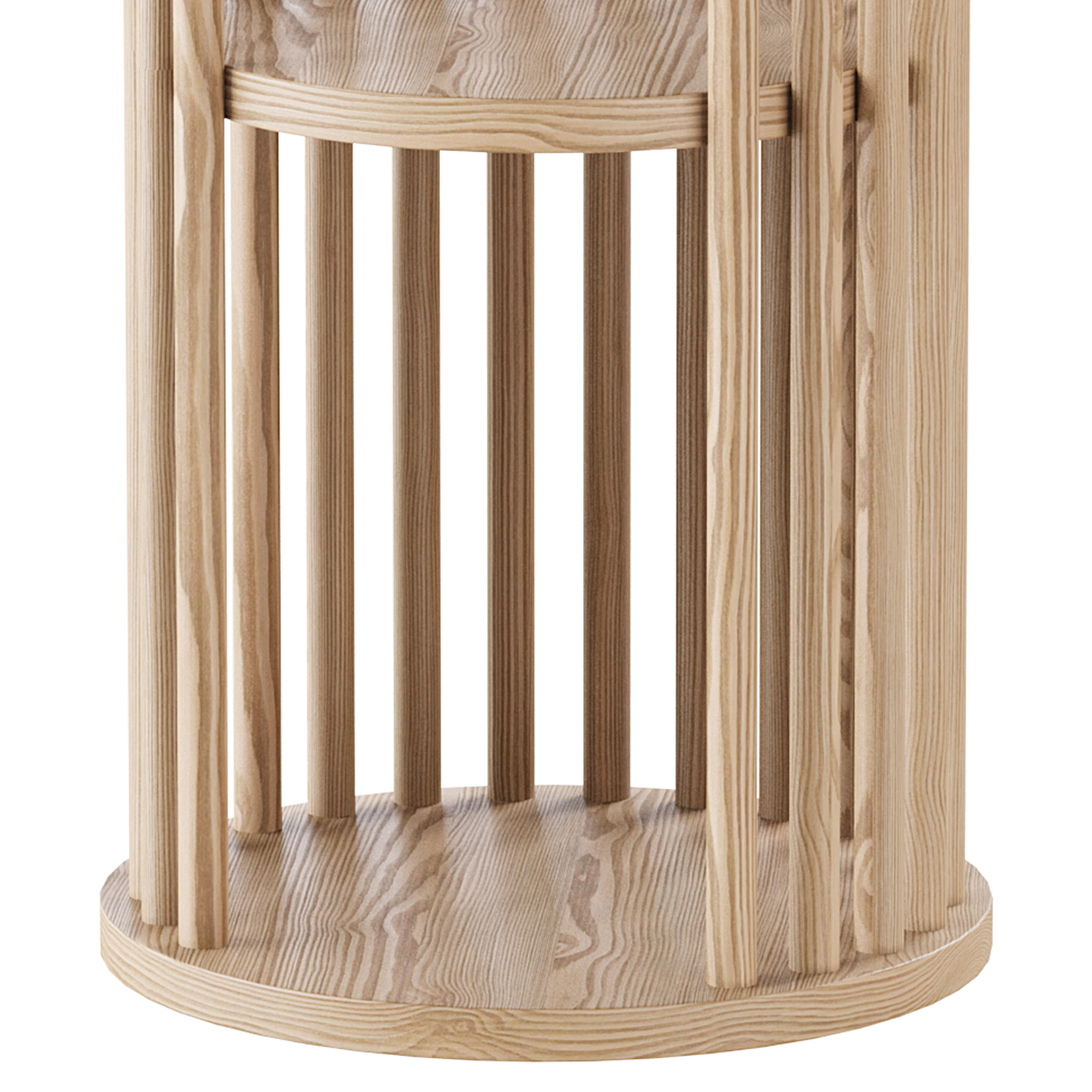 Solid Wood Side Table 3D model_3