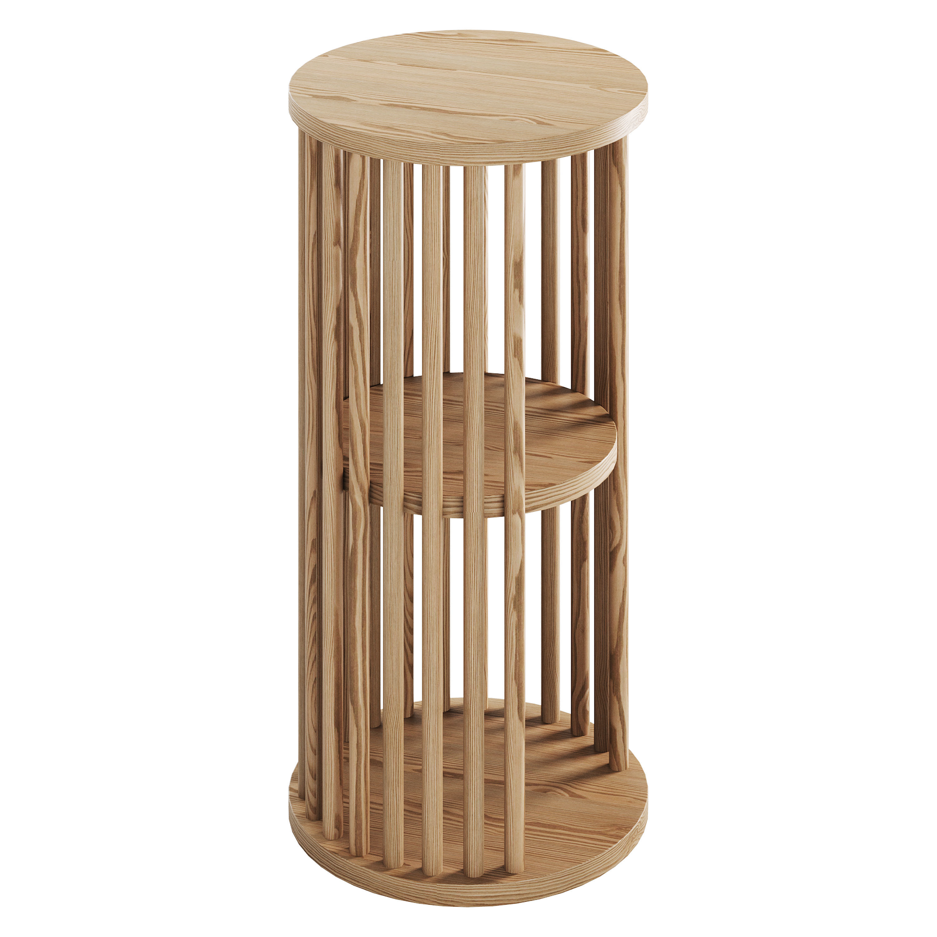 Solid Wood Side Table 3D model_2