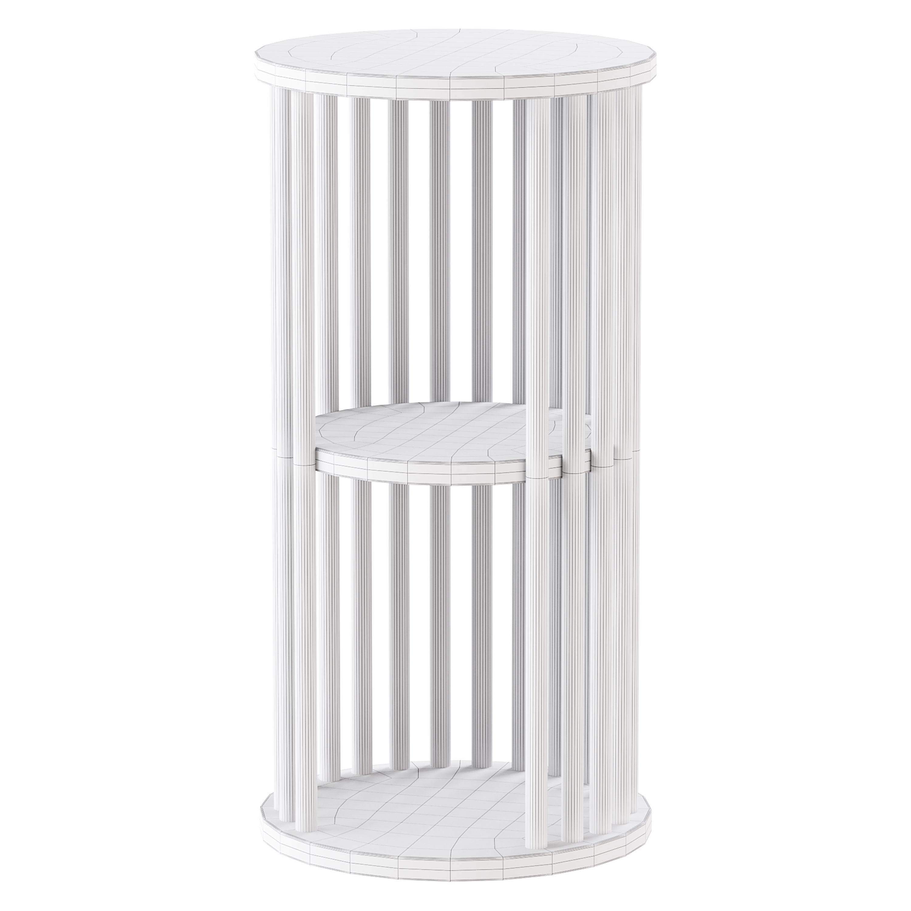 Solid Wood Side Table 3D model_14