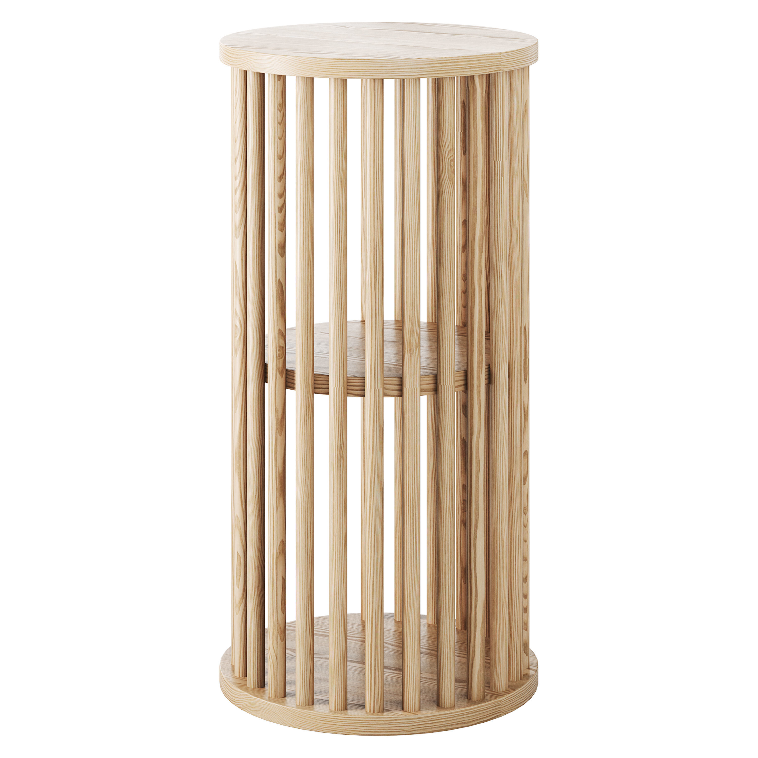 Solid Wood Side Table 3D model_10