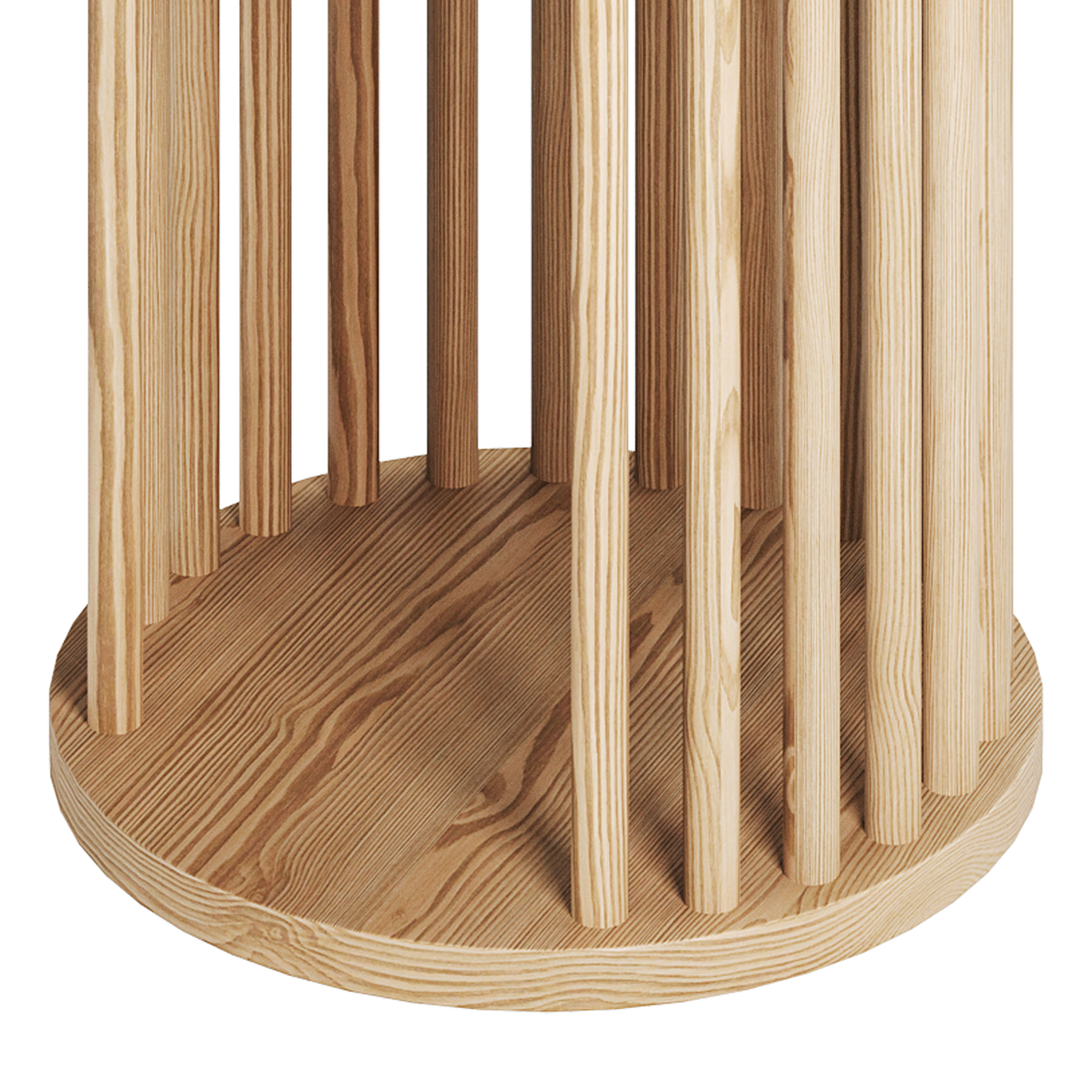 Solid Wood Side Table 3D model_12