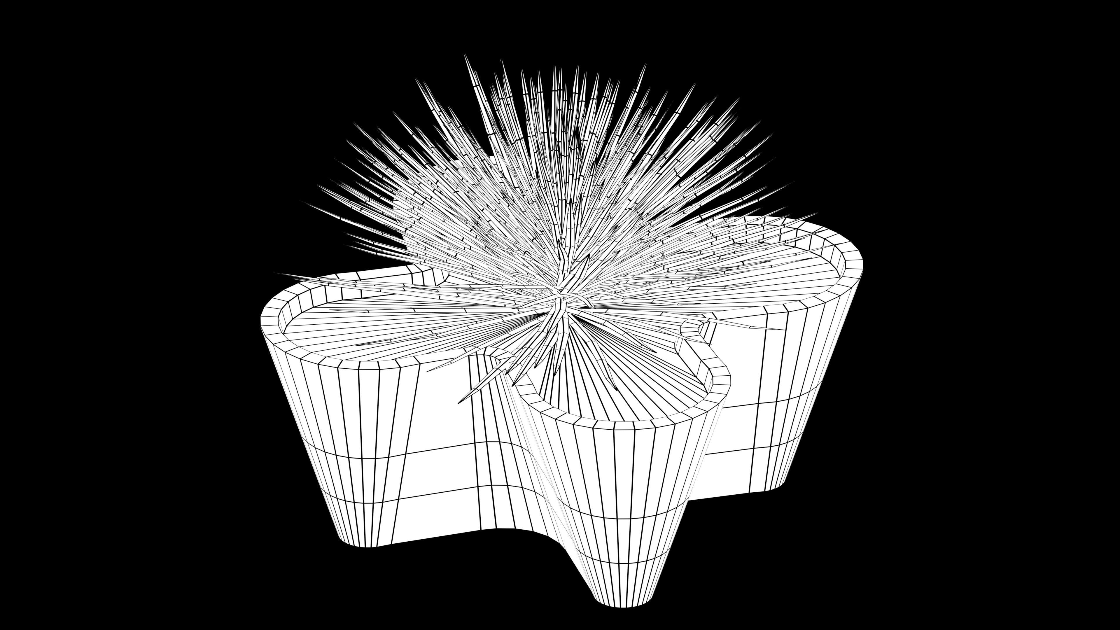 Planter with Yucca Low-poly 3D model_7