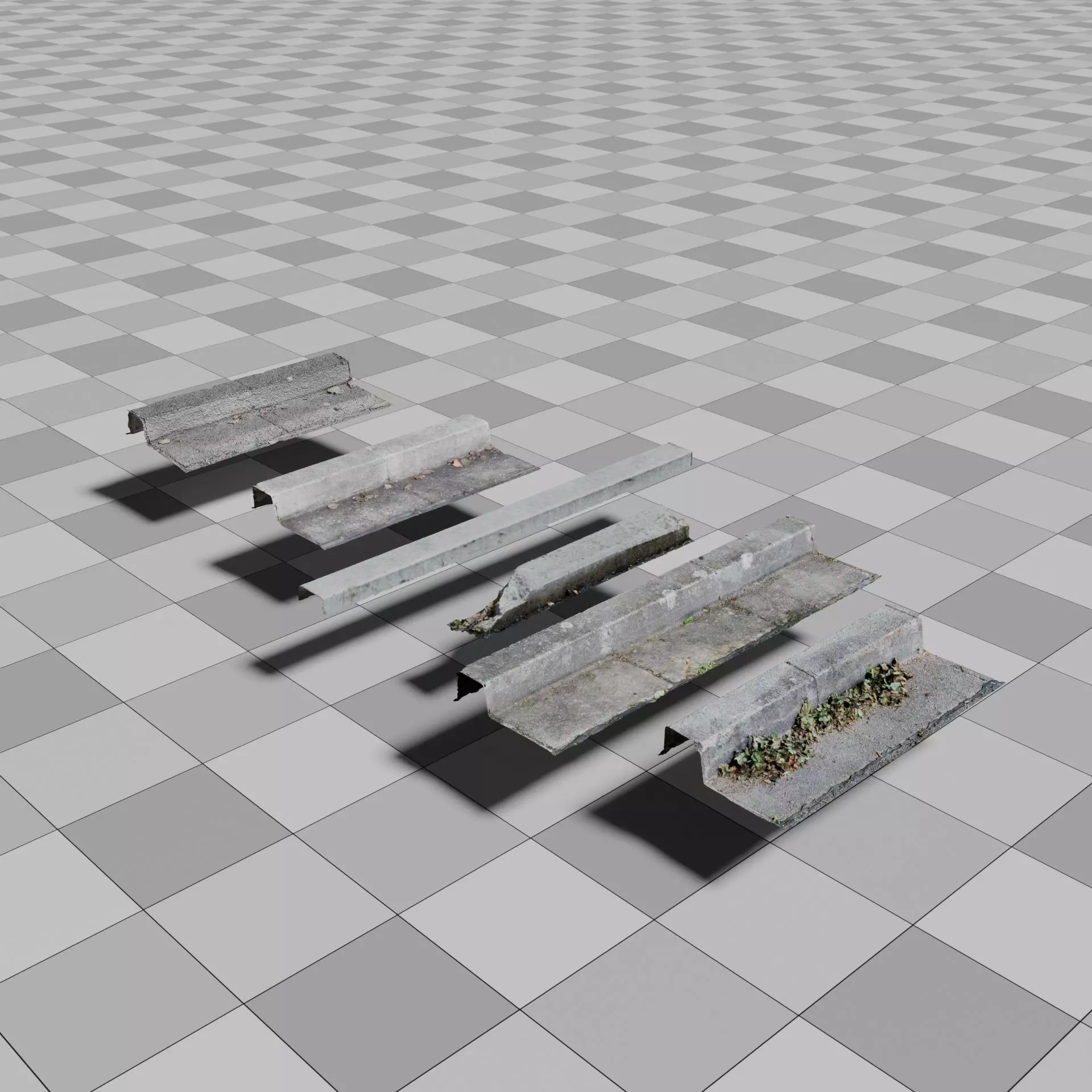 Photoscanned Curbs Pack 3D model_0