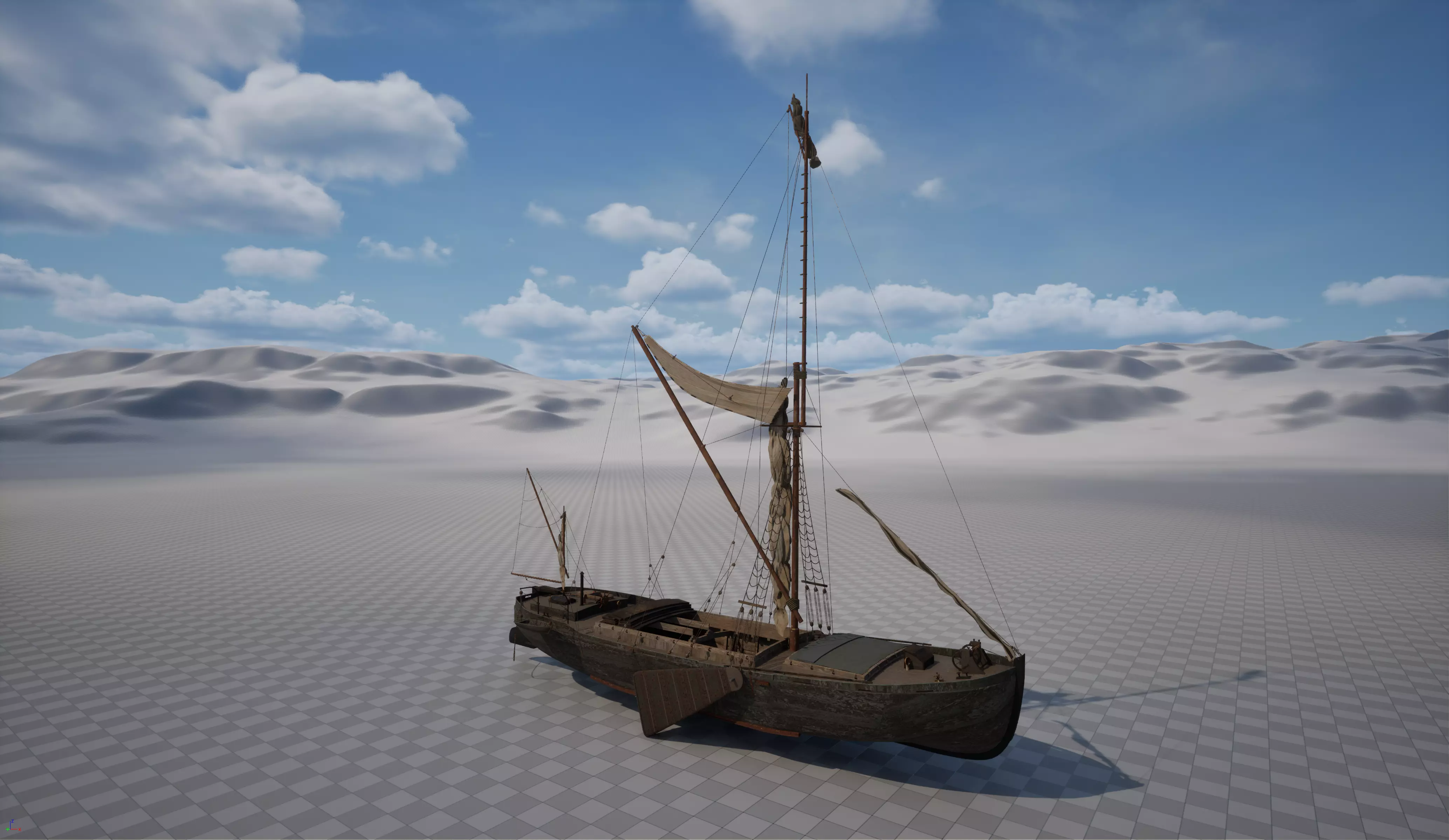 Victorian Thames Barge  3D model_0