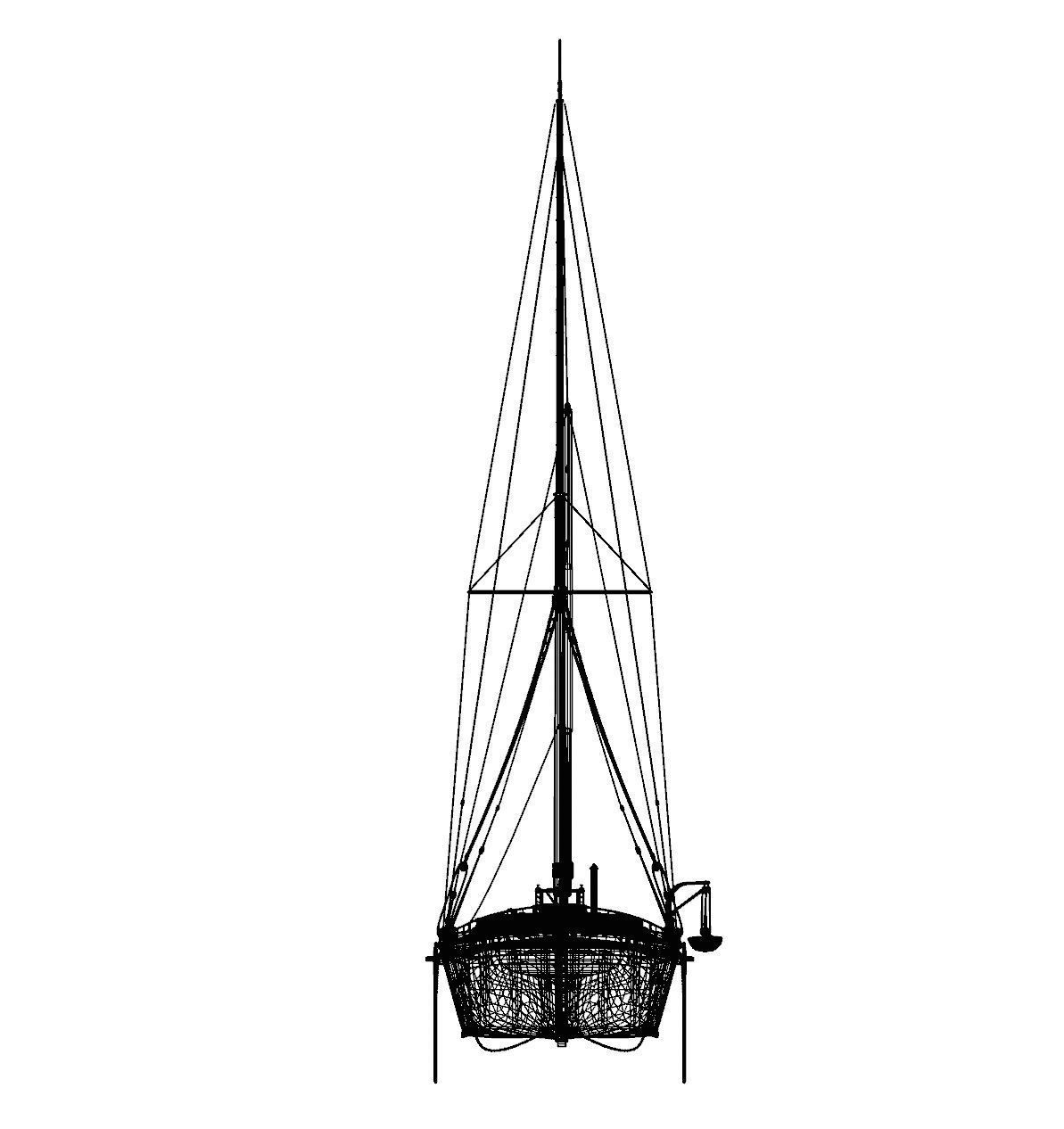 Victorian Thames Barge  3D model_9