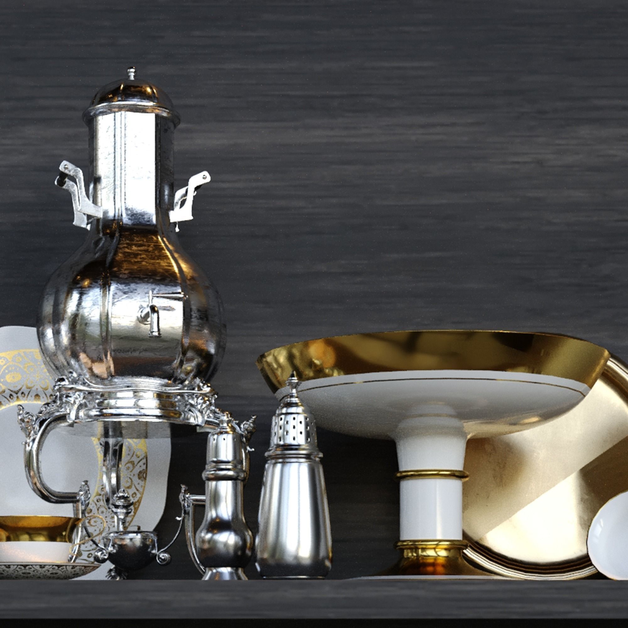 Old Antique Set 3D Model Corona Render 3D model_4