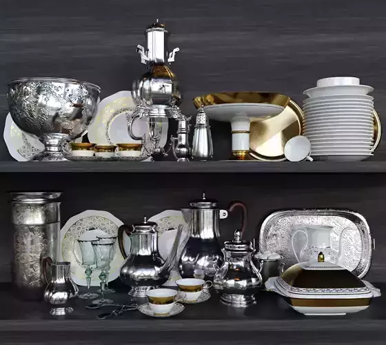 Old Antique Set 3D Model Corona Render