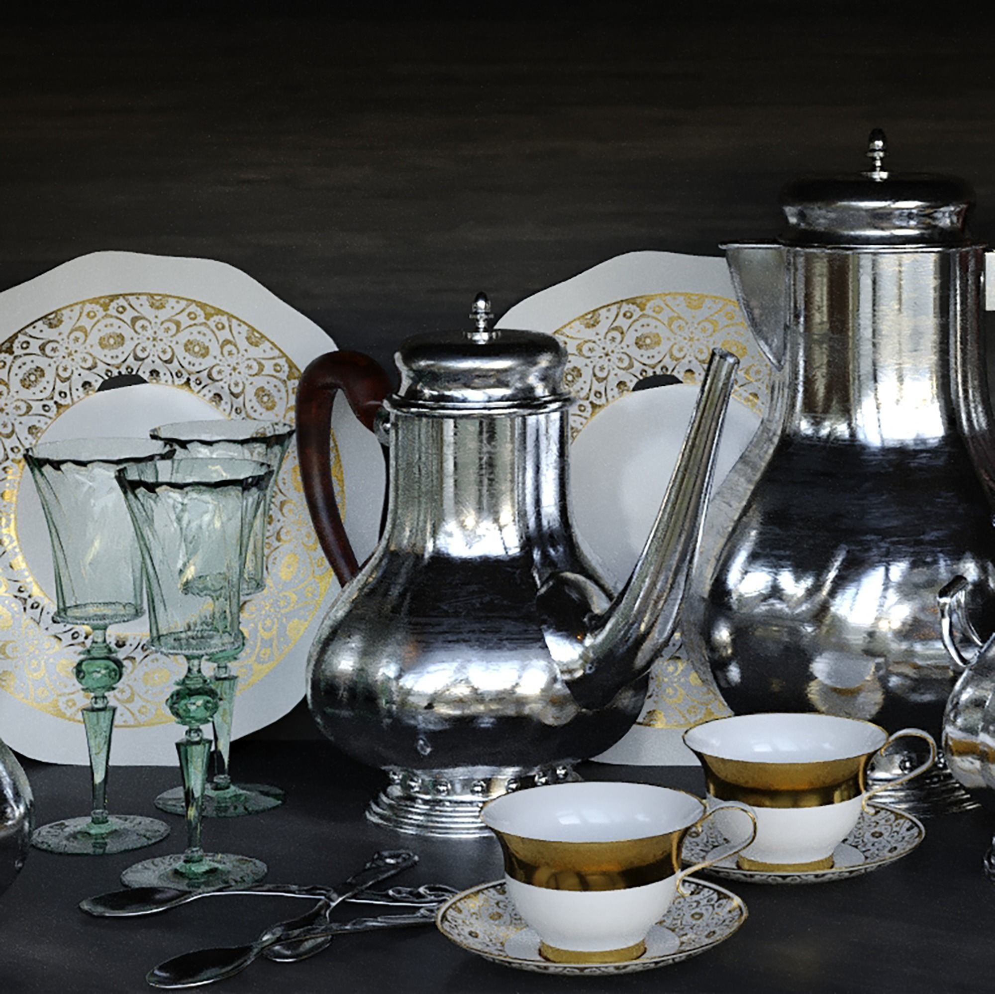 Old Antique Set 3D Model Corona Render 3D model_2