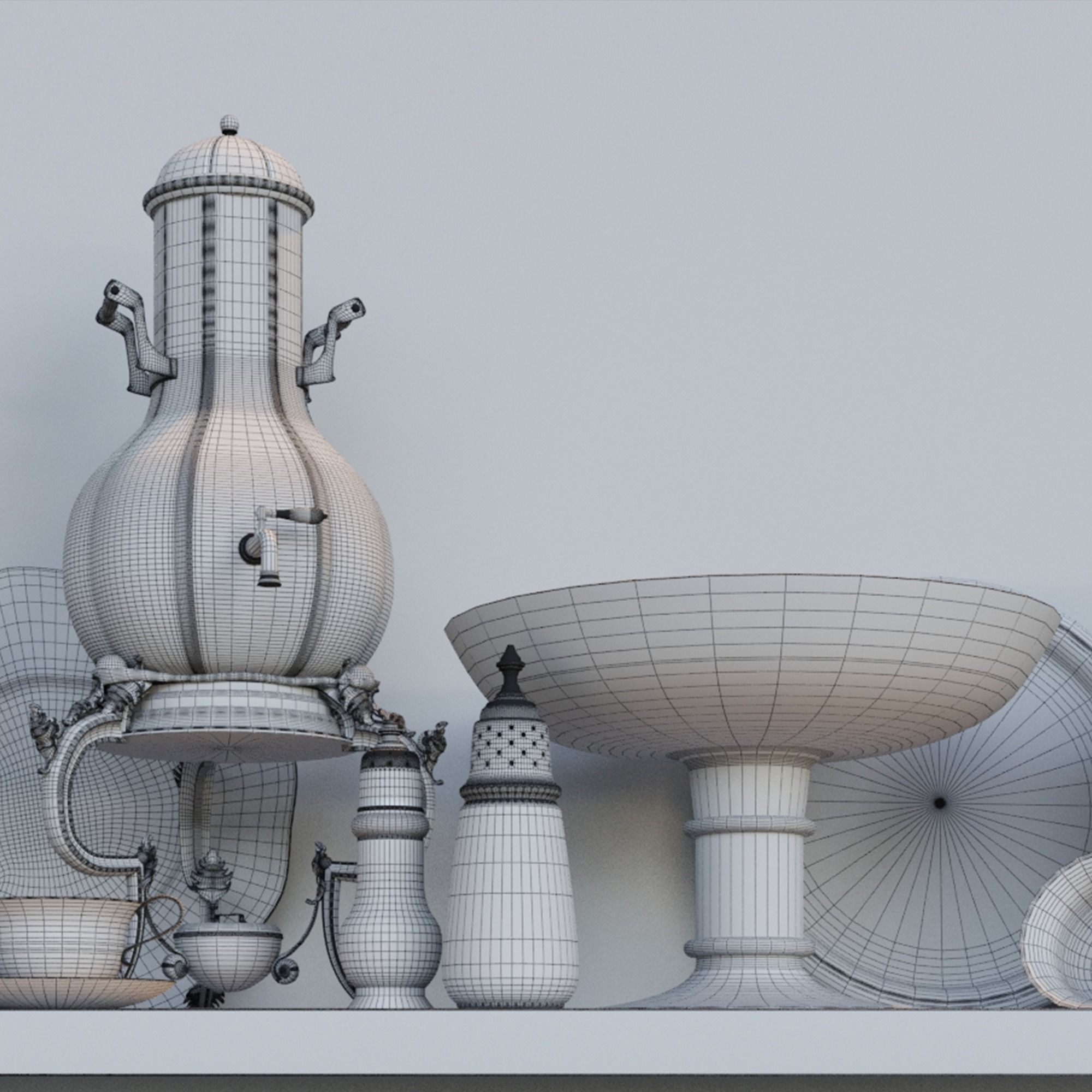 Old Antique Set 3D Model Corona Render 3D model_5