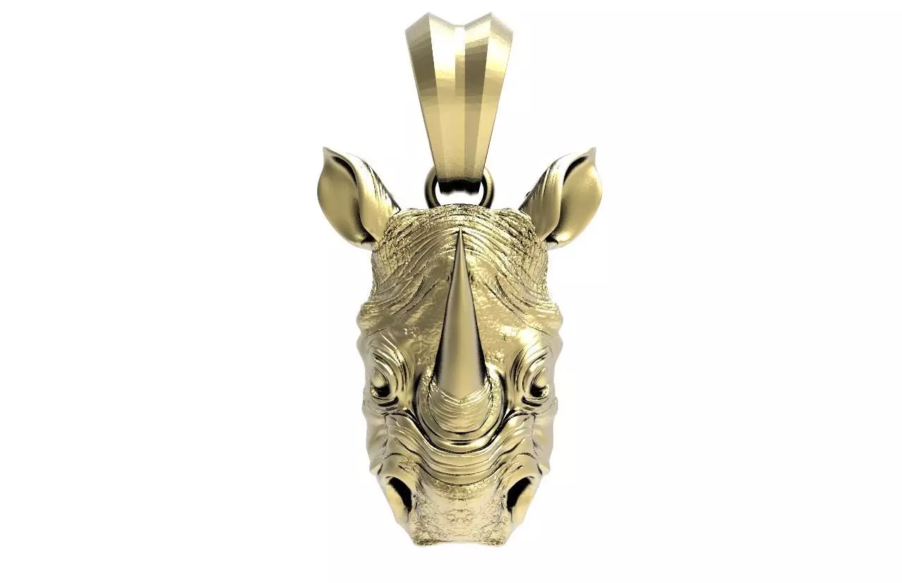 Rhinoceros head  pendant 3D print model_0