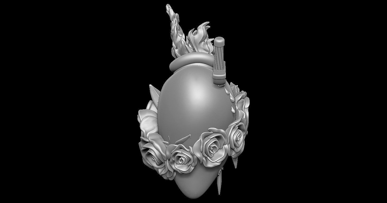 Three Sacred Hearts 3D print model 3D print model_7
