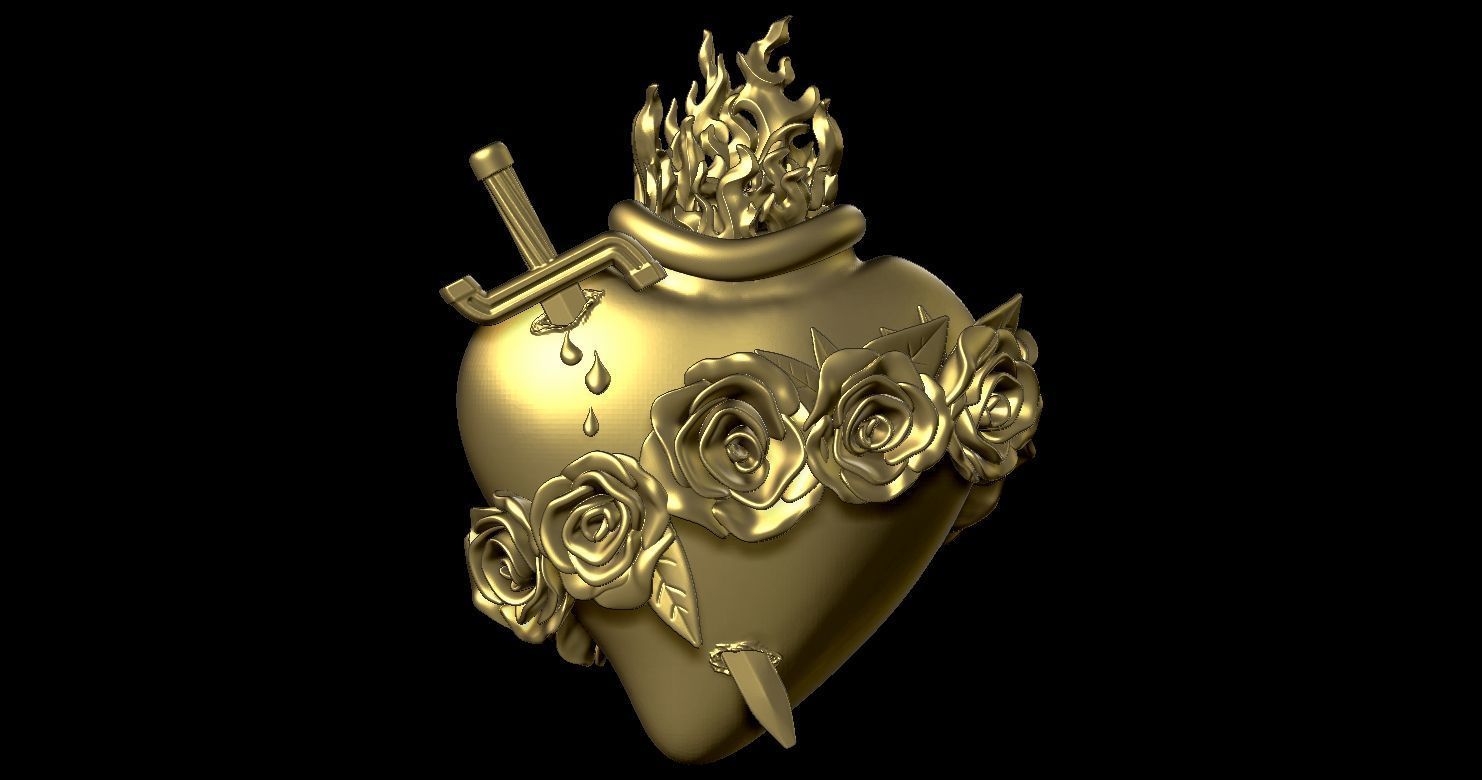 Three Sacred Hearts 3D print model 3D print model_5