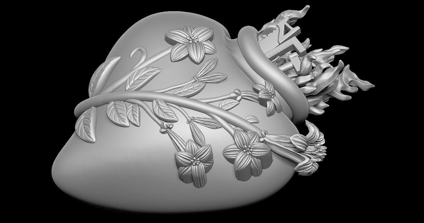 Three Sacred Hearts 3D print model 3D print model_36