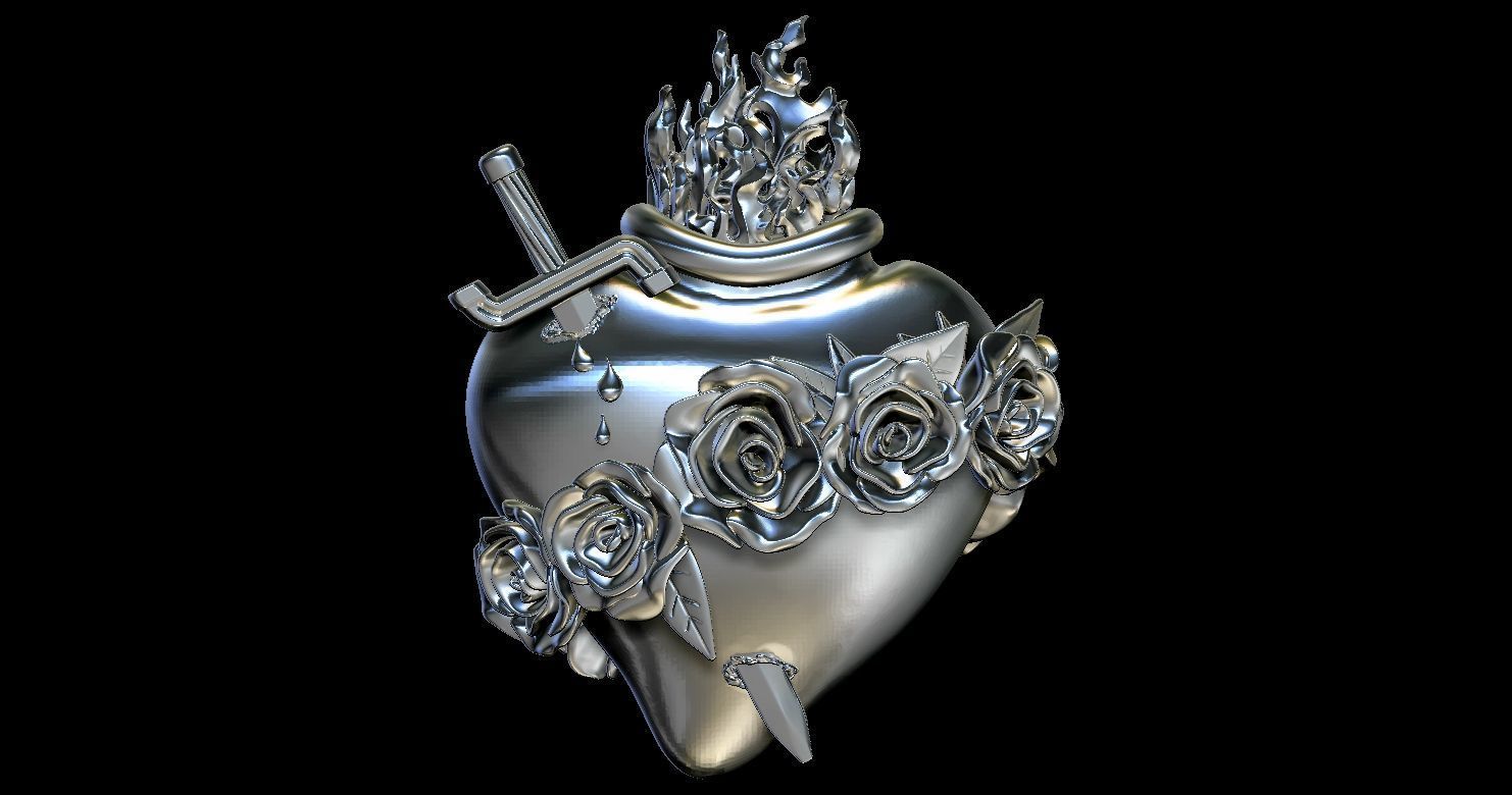 Three Sacred Hearts 3D print model 3D print model_16