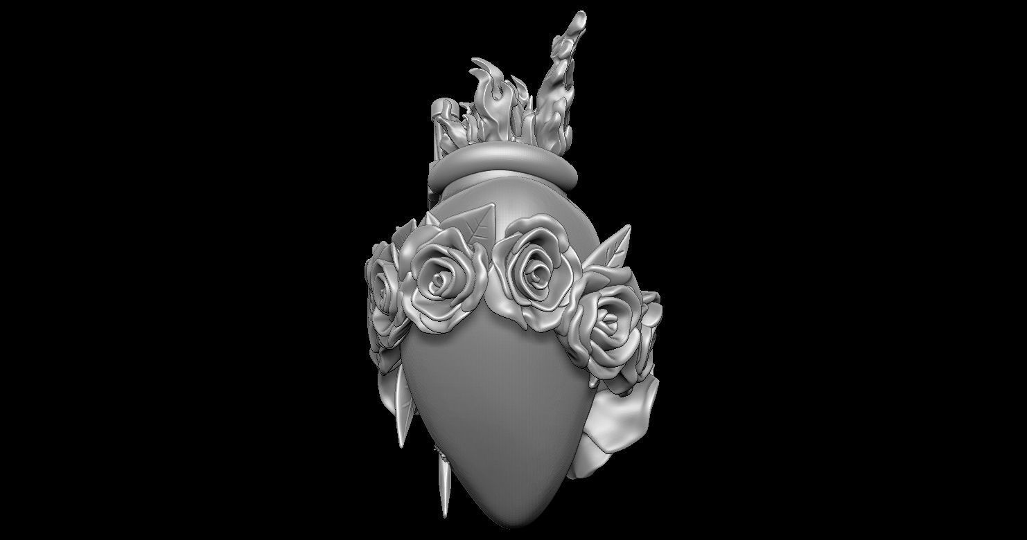 Three Sacred Hearts 3D print model 3D print model_8