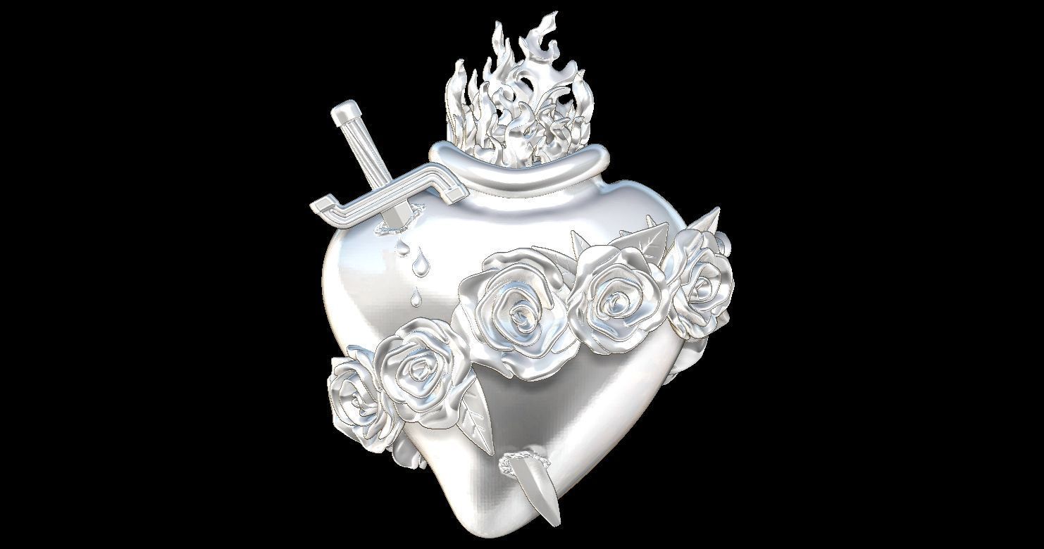Three Sacred Hearts 3D print model 3D print model_17