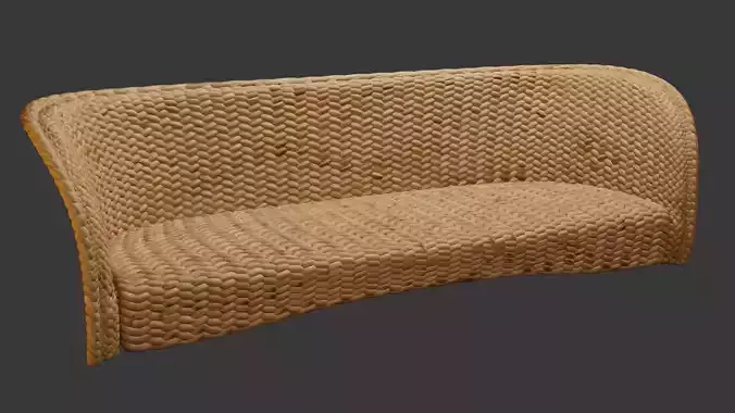 Wicker Sofa 3D Free 3D model