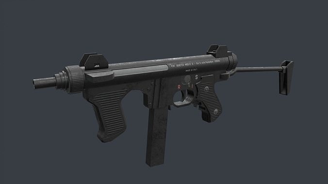 Beretta M12S Low-poly 3D model