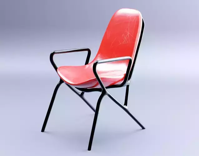 Modern Ergonomic Red Chair - High-Quality 3D Model