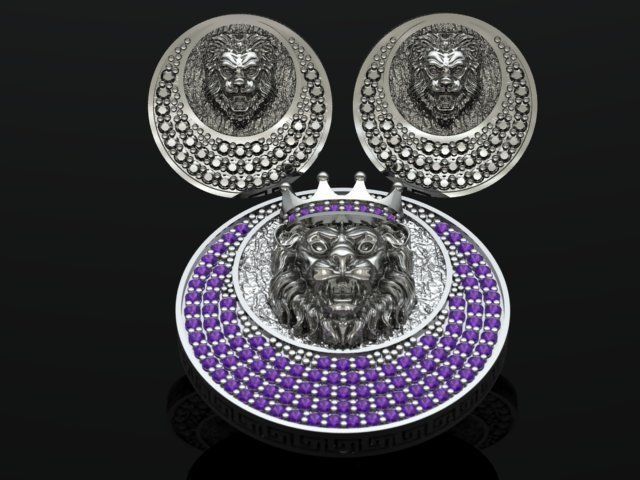 half set lion 3D print model_1