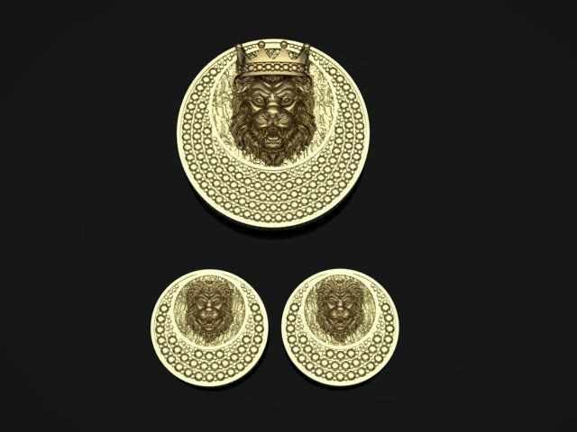 half set lion 3D print model_8