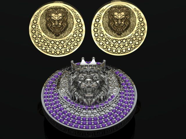 half set lion 3D print model_5