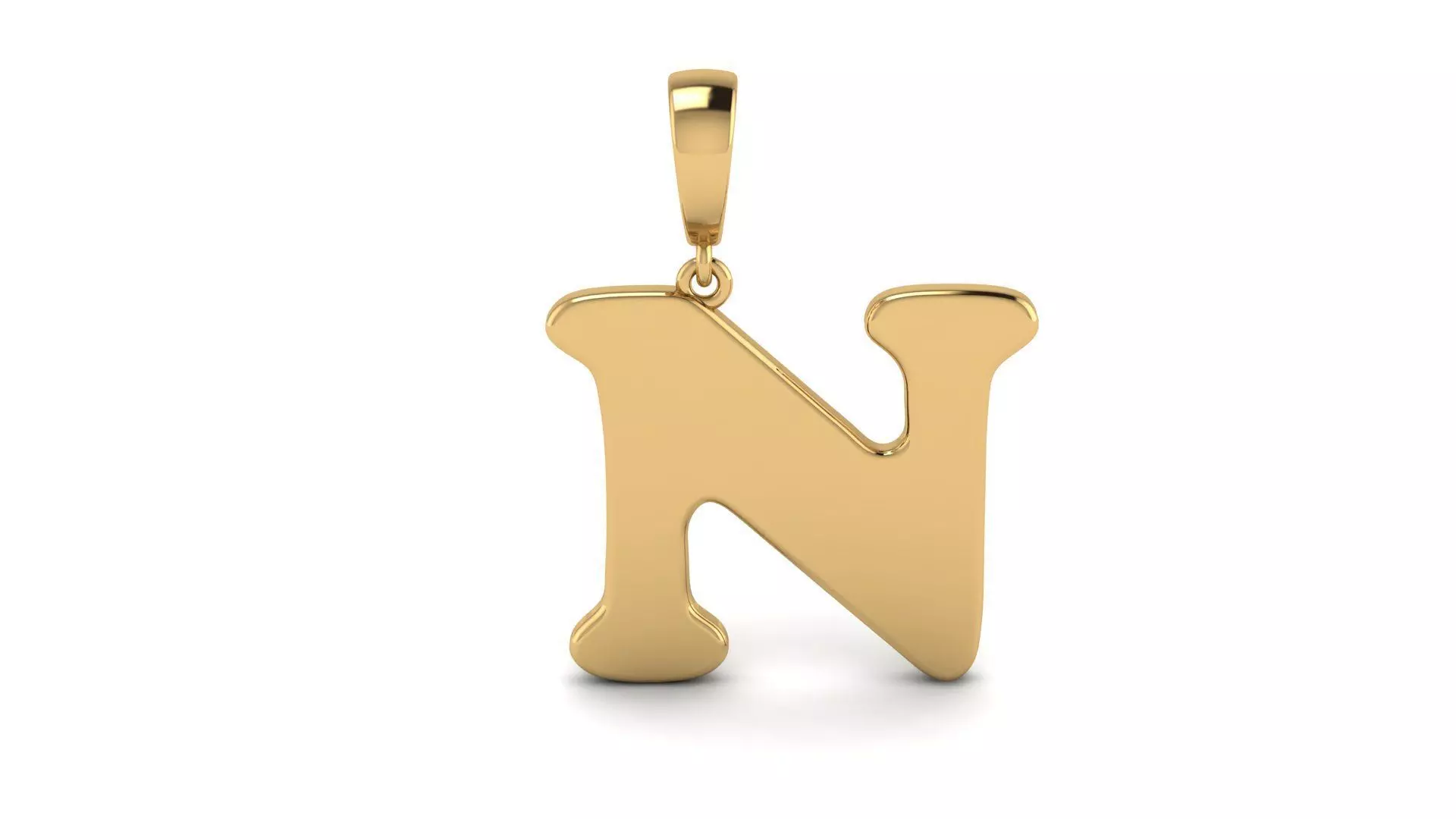Pendant Alphabet Letter N 15 mm Cooper Black 3D print model
